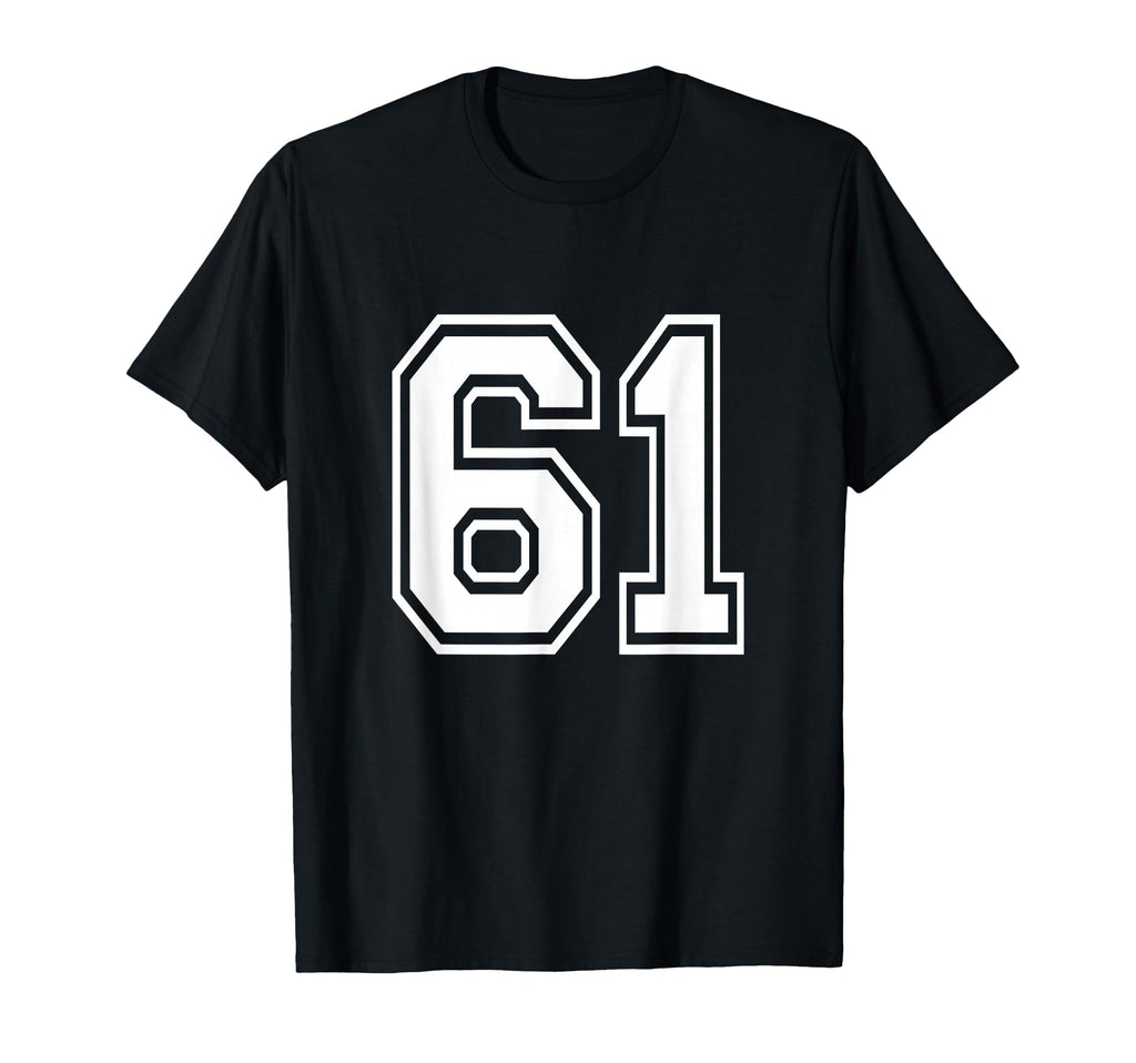 Number 61 Varsity Sports Team Jersey T-Shirt - Novelty Apparel for Adults - T-Shirt, Sweatshirt, Hoodie
