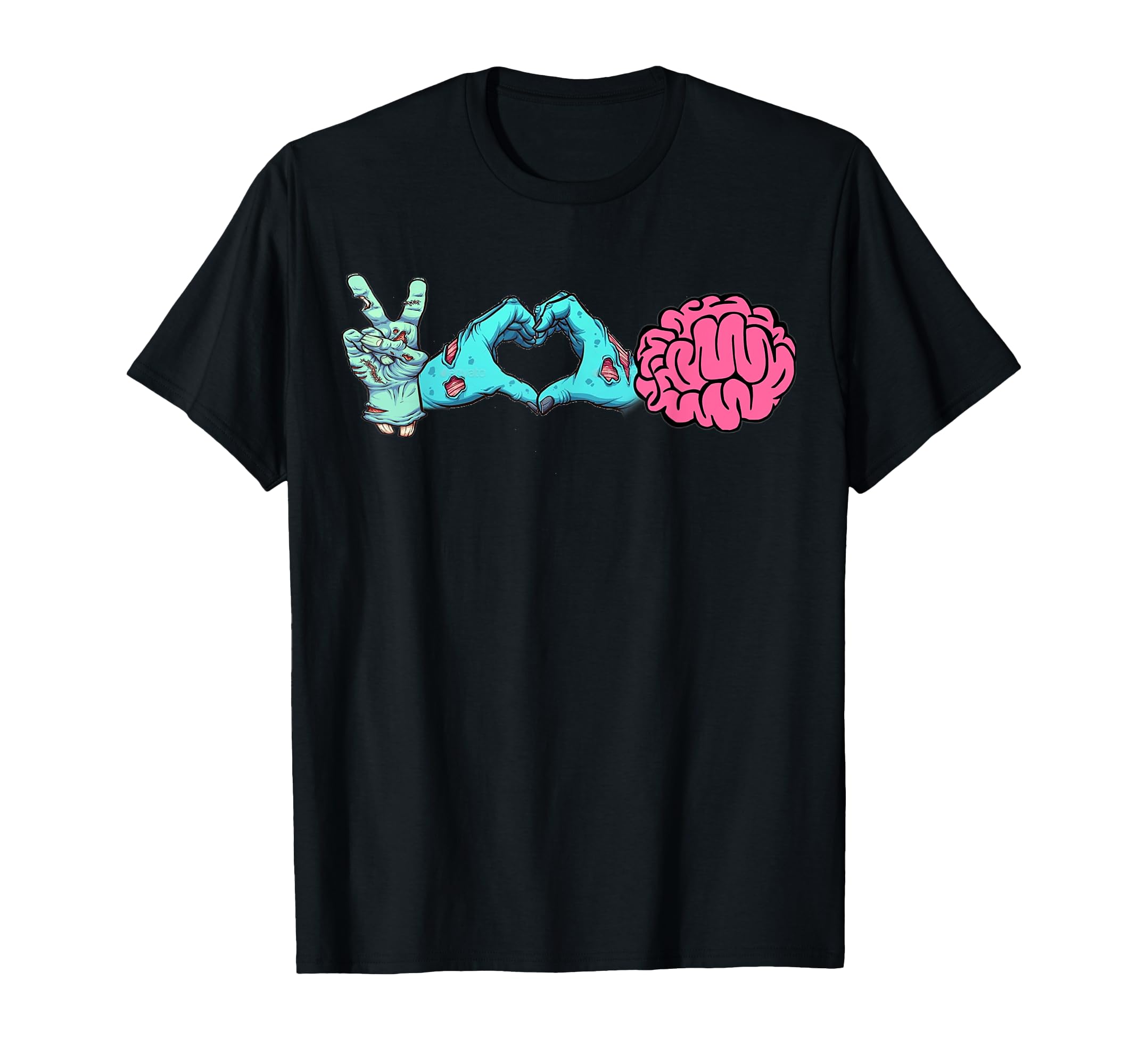 Funny Halloween Zombie Peace Love T-Shirt - Novelty Apparel Men Women - T-Shirt, Sweatshirt, Hoodie