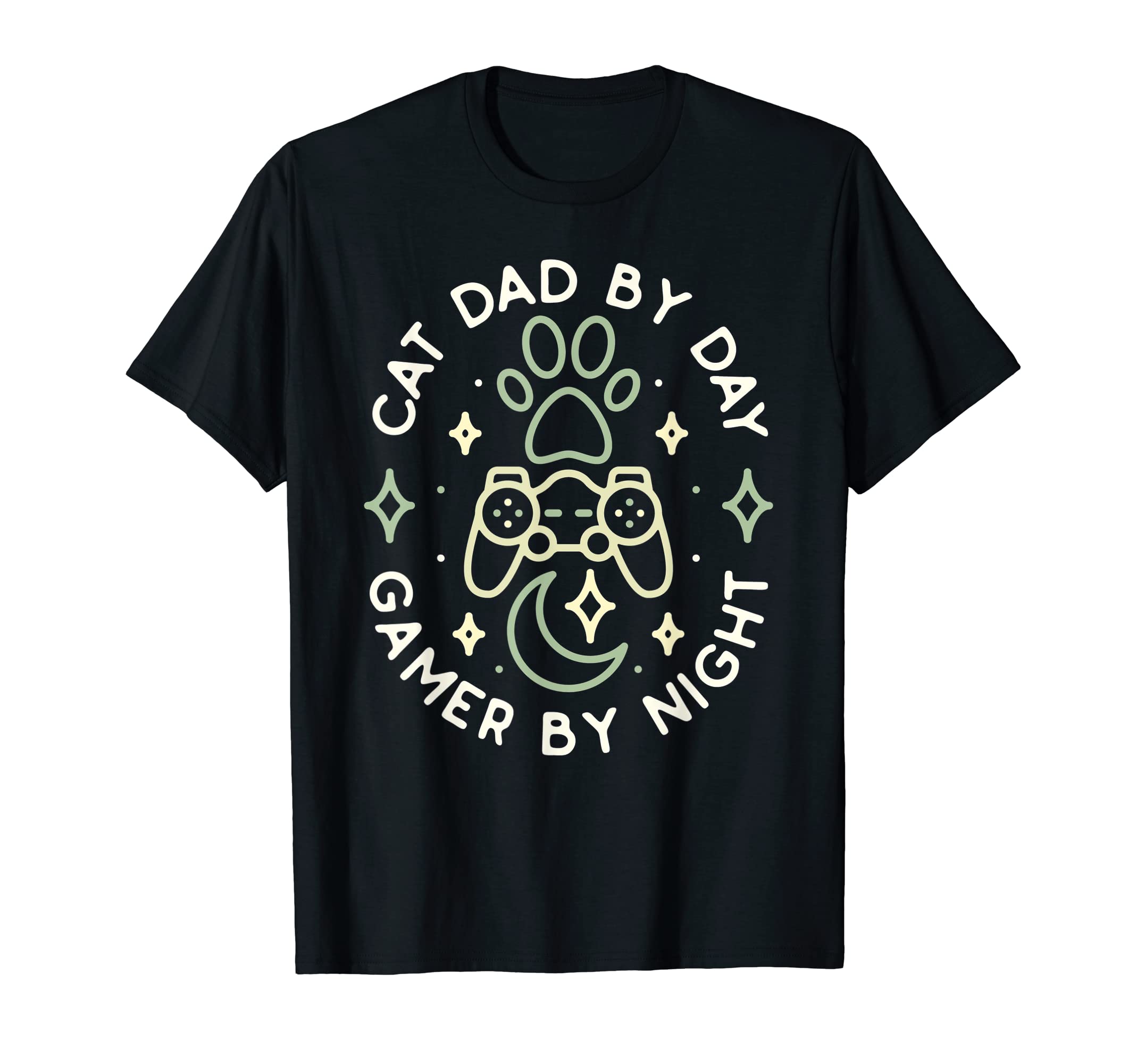 Cat Dad Day Gamer Night Console Video T-Shirt - Minimalist Print Men Women - T-Shirt, Sweatshirt, Hoodie