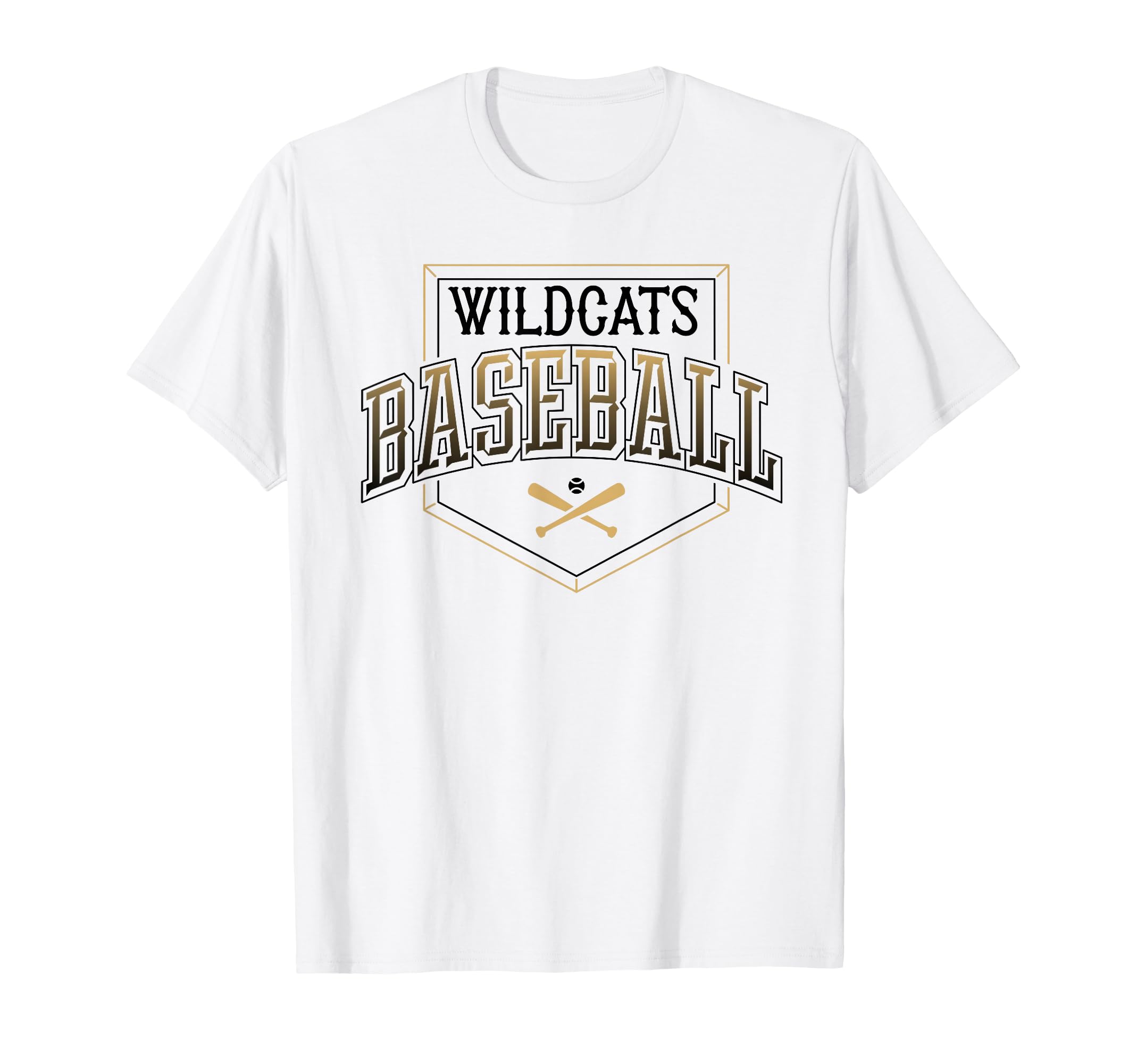 Wildcats Baseball Mom Team Game Day Gold T-Shirt - Graphic Print Unisex - T-Shirt, Sweatshirt, Hoodie