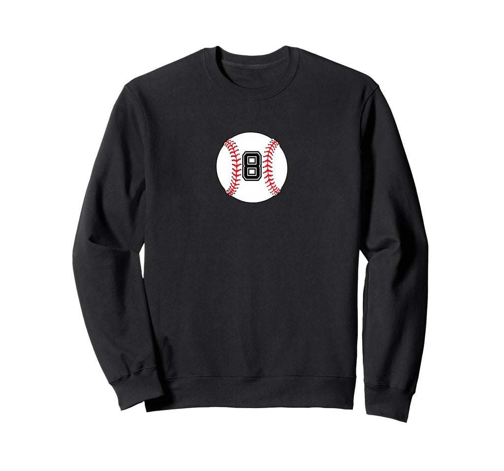 Baseball Number 8 Sweatshirt - Casual Everyday Wear Unisex - T-Shirt, Sweatshirt, Hoodie
