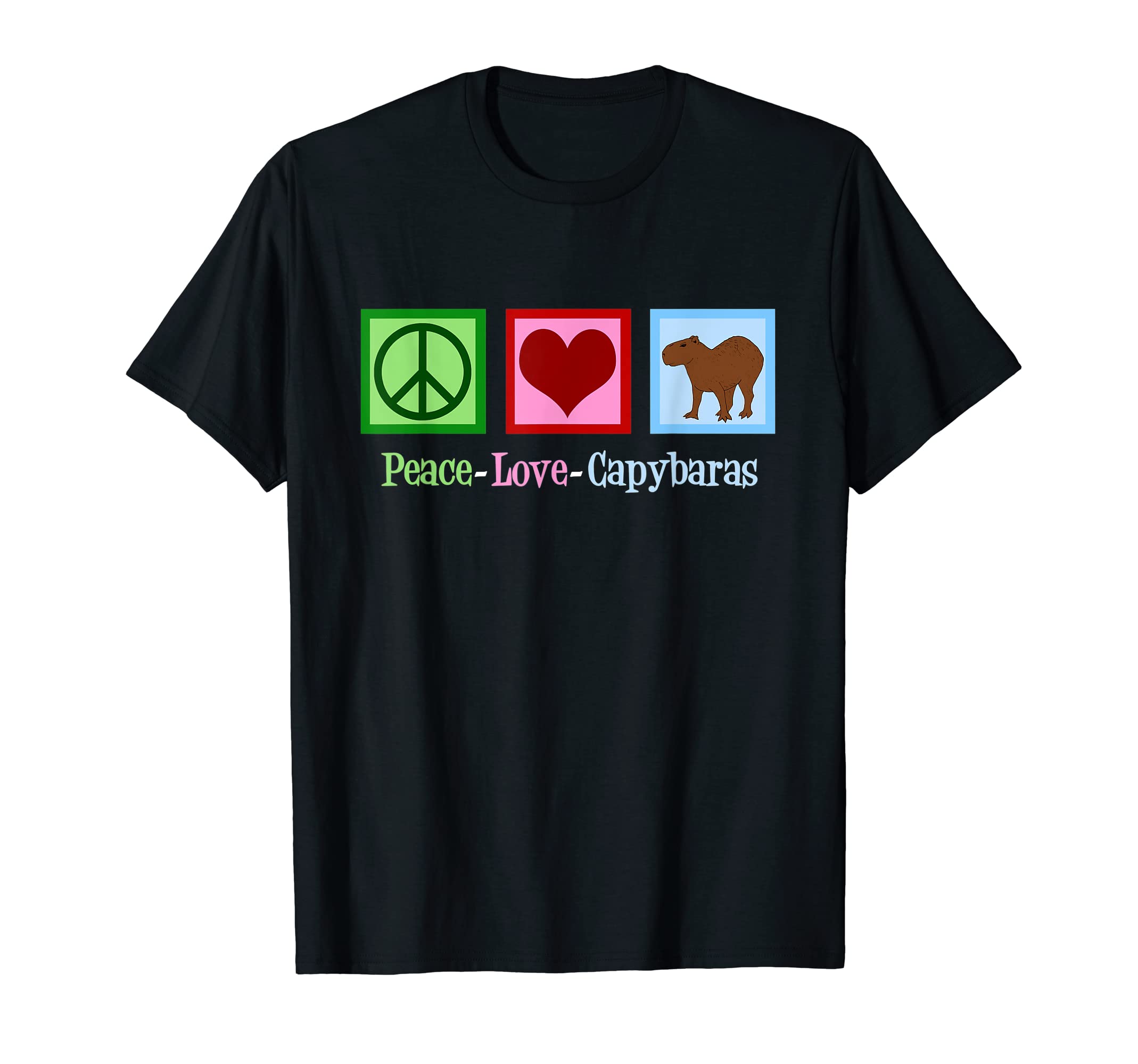 Peace Love Capybaras Capybara Lover T-Shirt - Custom Art Print Men Women - T-Shirt, Sweatshirt, Hoodie
