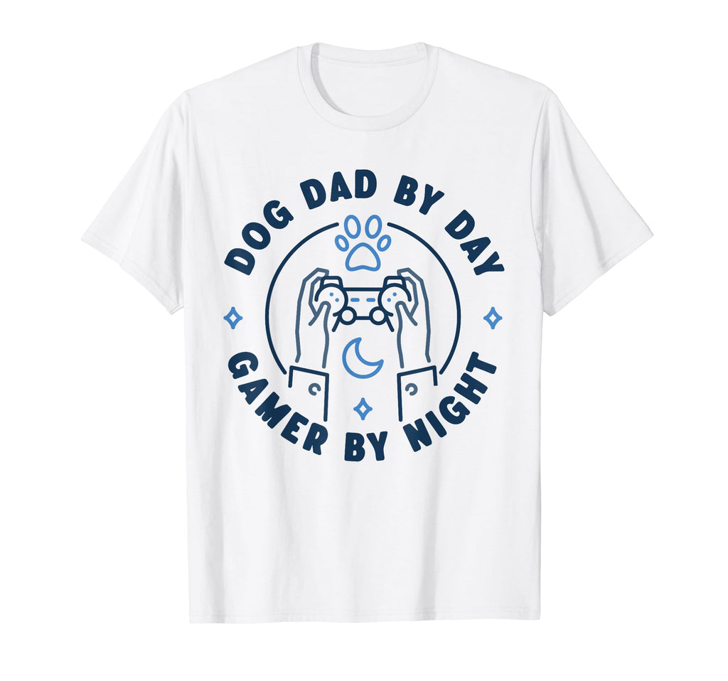 Fathers Day Dog Dad Day Gamer Night T-Shirt - Graphic Print for Adults - T-Shirt, Sweatshirt, Hoodie