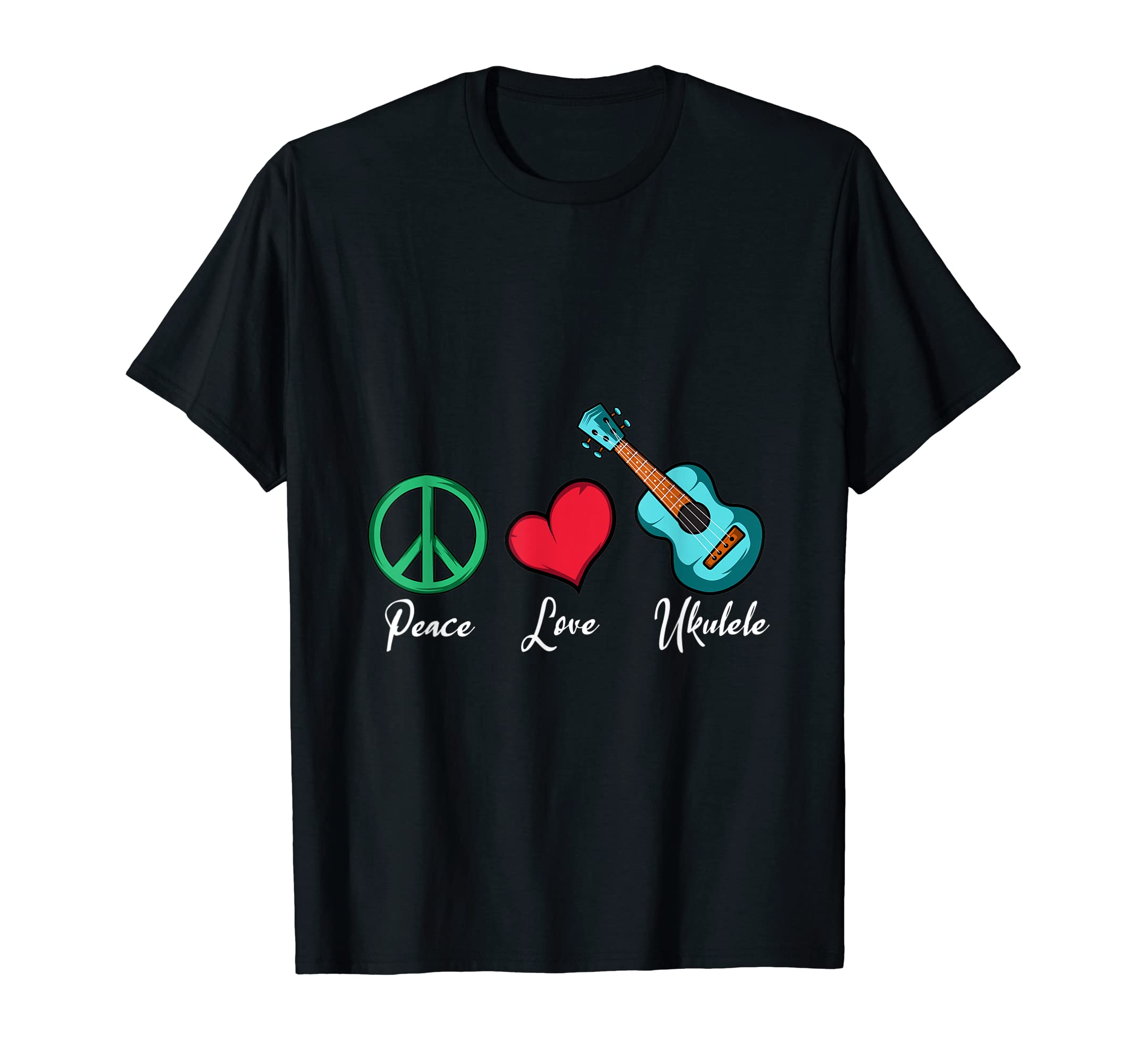 Peace Love Ukulele Artists T-Shirt - Streetwear Style for Adults - T-Shirt, Sweatshirt, Hoodie