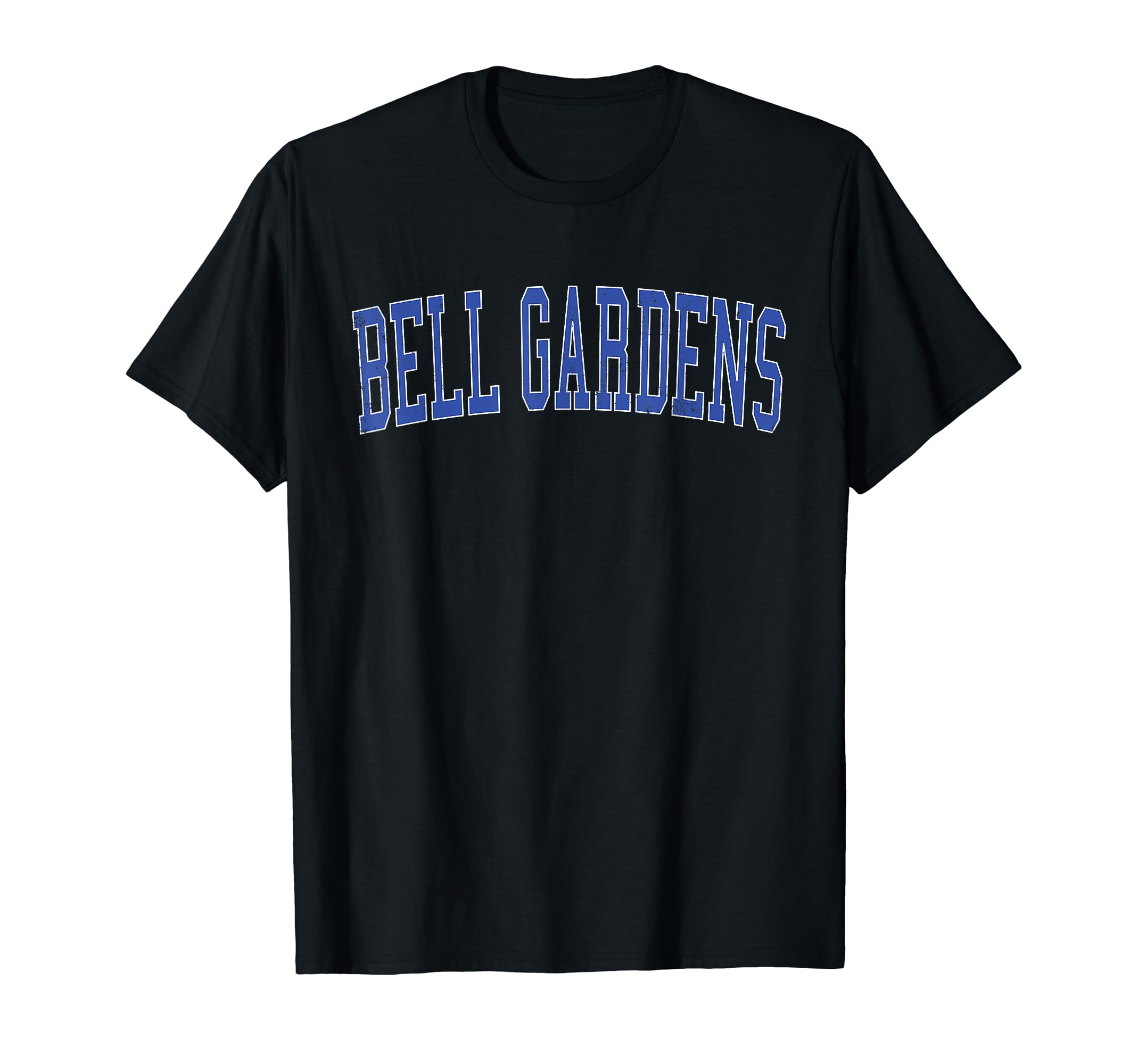 Bell Gardens Ca Distressed Blue Varsity T-Shirt - Fun Novelty Design Unisex - T-Shirt, Sweatshirt, Hoodie