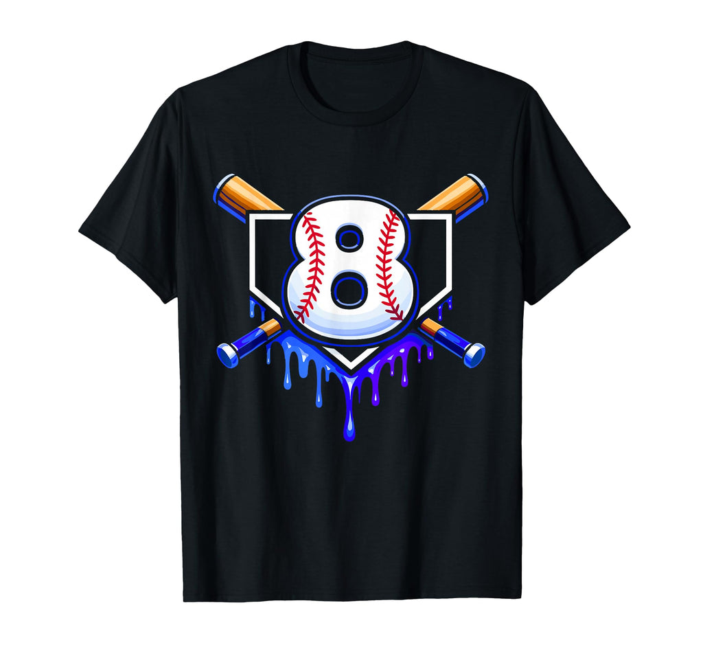 8Th Birthday Baseball 8 Years Ice T-Shirt - Unique Graphic for Adults - T-Shirt, Sweatshirt, Hoodie