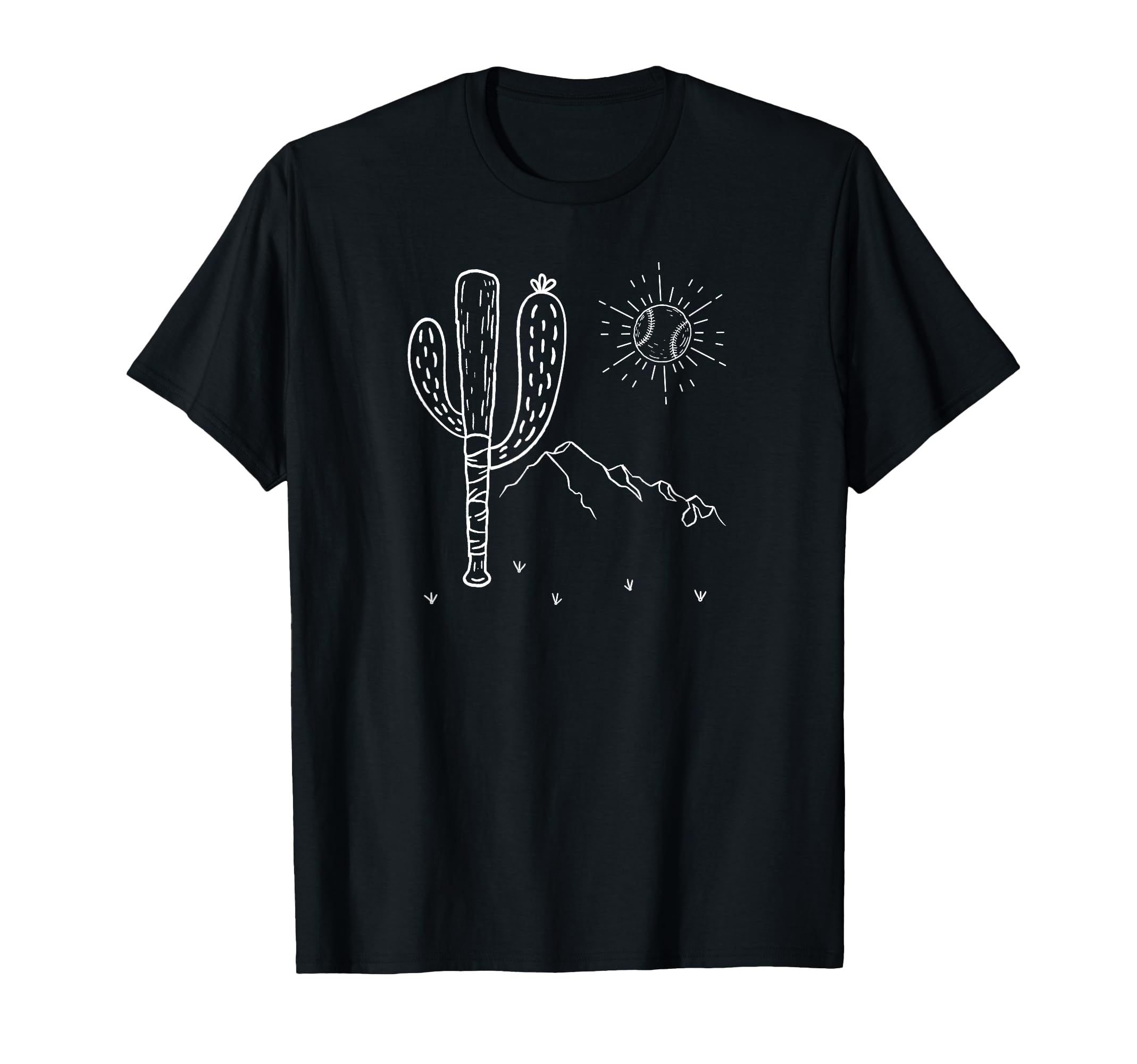 Cactus Baseball Bat Image Americas T-Shirt - Custom Art Print for Adults - T-Shirt, Sweatshirt, Hoodie