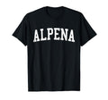 Alpena Mi Distressed White Varsity T-Shirt - Minimalist Print Men Women - T-Shirt, Sweatshirt, Hoodie