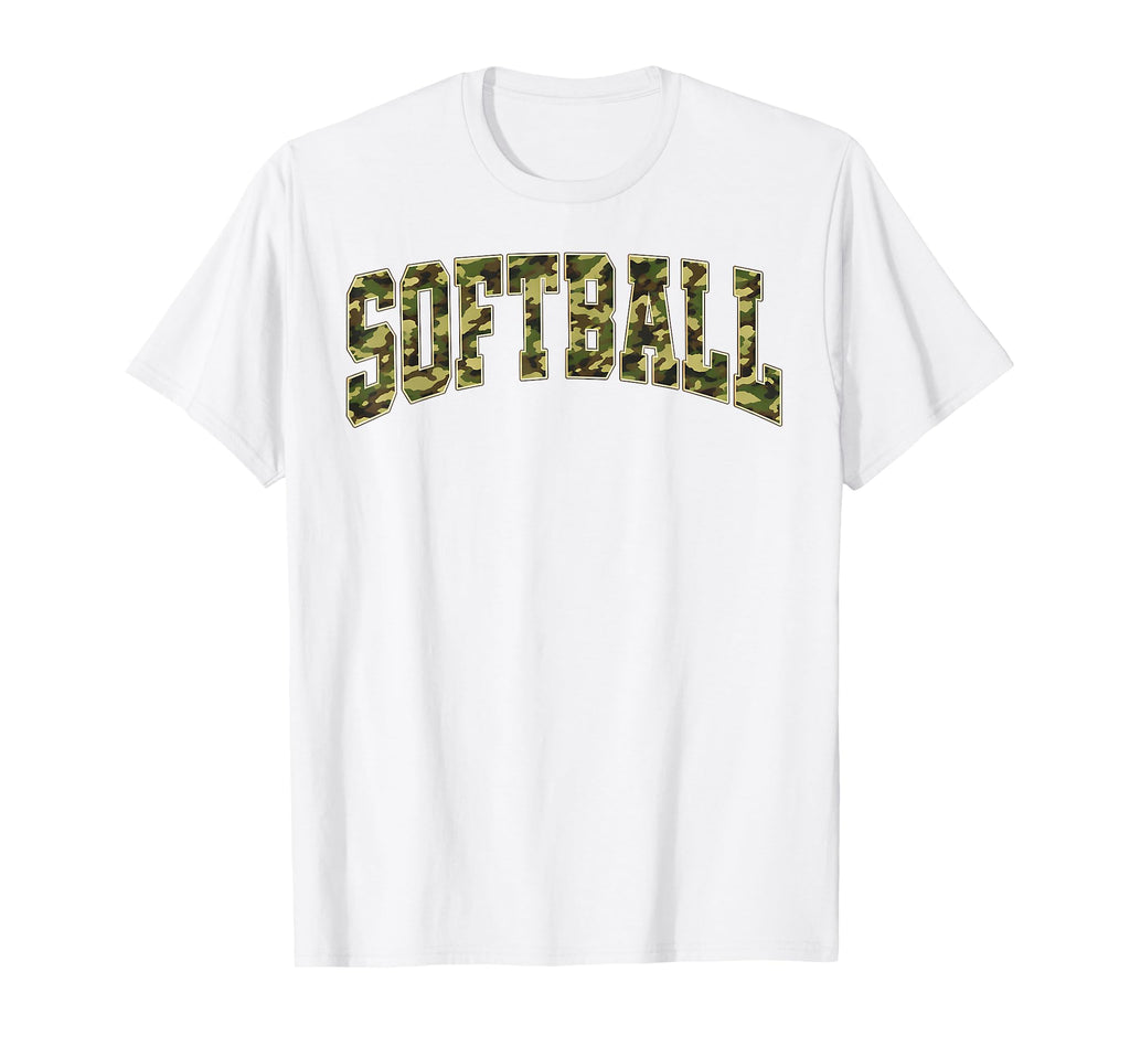 Camo Softball Softball Game Day T-Shirt - Custom Art Print Men Women - T-Shirt, Sweatshirt, Hoodie