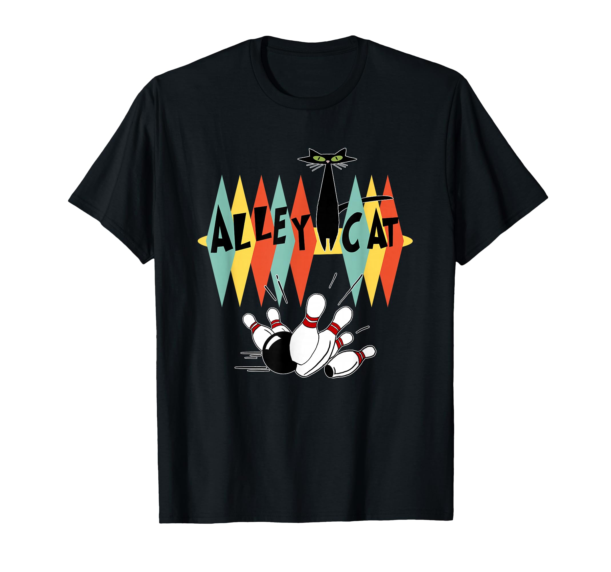 Bowling Bowler Alley Cat Small T-Shirt - Custom Art Print Unisex - T-Shirt, Sweatshirt, Hoodie