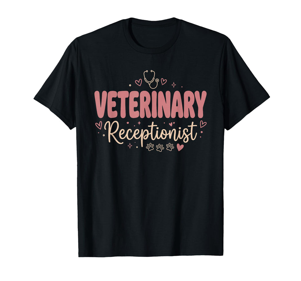 Veterinary Receptionist Groovy Boho Pet T-Shirt - Trendy Graphic Unisex - T-Shirt, Sweatshirt, Hoodie