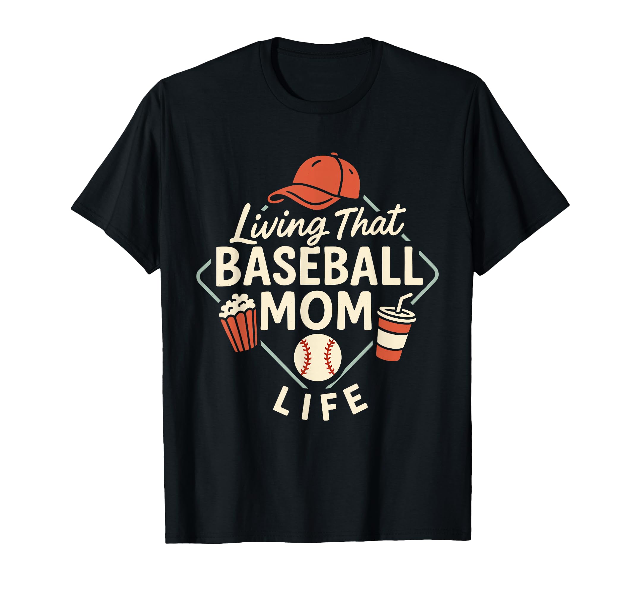 Baseball Mom Dugout Life Game Day T-Shirt - Fun Novelty Design for Adults - T-Shirt, Sweatshirt, Hoodie