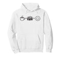 Funny Photographer Coffee Camera Happy Hoodie - Trendy Graphic Men Women - T-Shirt, Sweatshirt, Hoodie