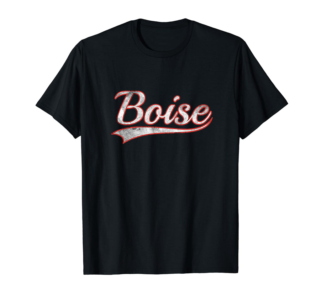 Boise Varsity Distressed Throwback T-Shirt - Casual Everyday Wear Men Women - T-Shirt, Sweatshirt, Hoodie