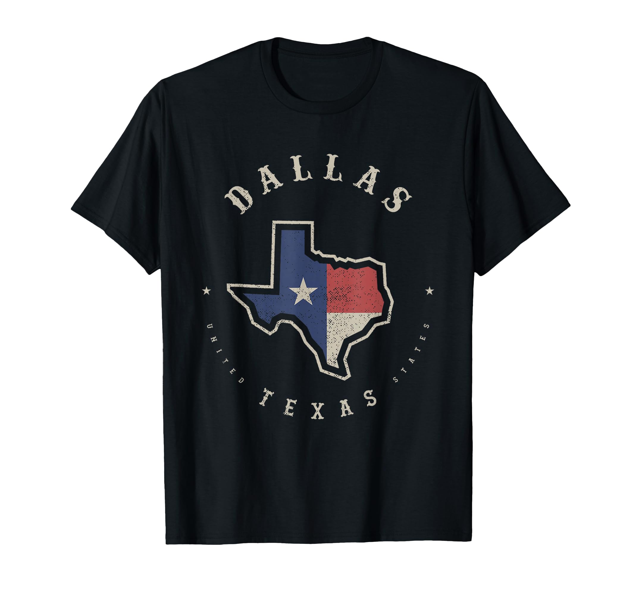 Dallas Texas State Flag Map Souvenir T-Shirt - Graphic Print for Adults - T-Shirt, Sweatshirt, Hoodie