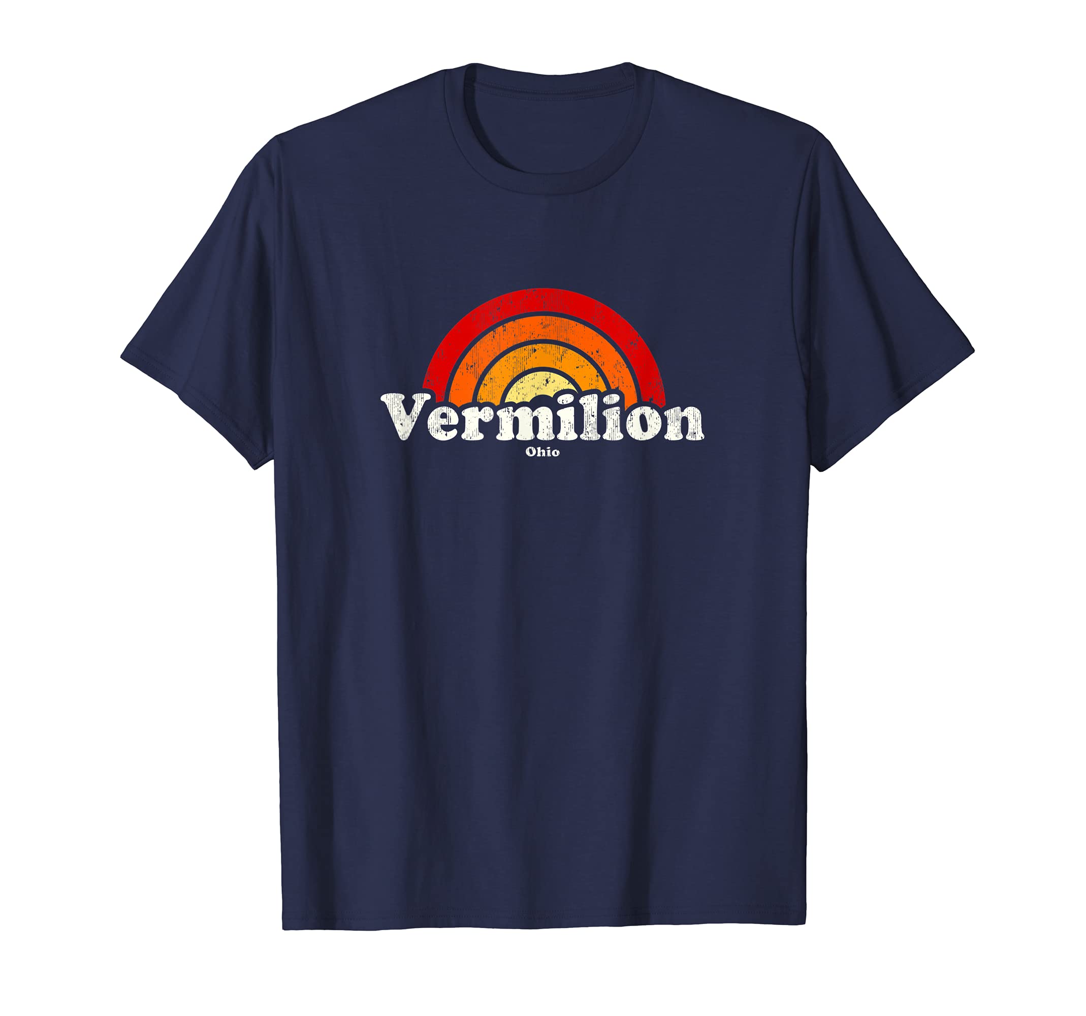 Vermilion Ohio Oh 70S Rainbow T-Shirt - Trendy Graphic Unisex - T-Shirt, Sweatshirt, Hoodie
