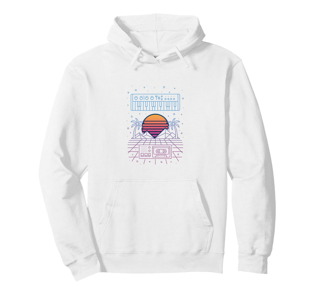 80S Synthwave Hoodie - Minimalist Print Unisex - T-Shirt, Sweatshirt, Hoodie