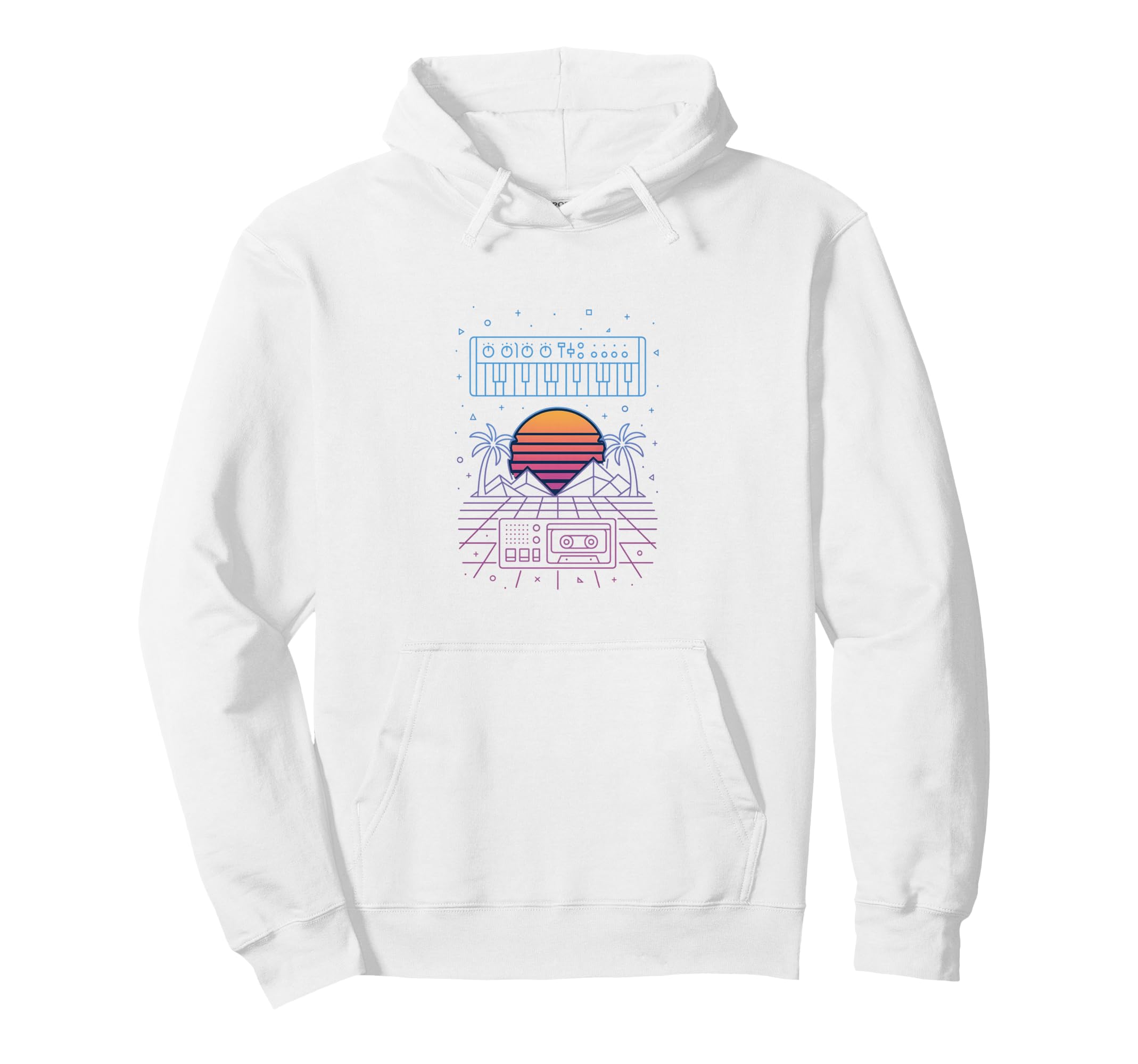 80S Synthwave Hoodie - Minimalist Print Unisex - T-Shirt, Sweatshirt, Hoodie