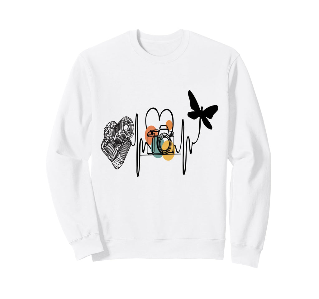 Womens Funny Camera Heartbeat Sweatshirt - Fun Novelty Design Unisex - T-Shirt, Sweatshirt, Hoodie