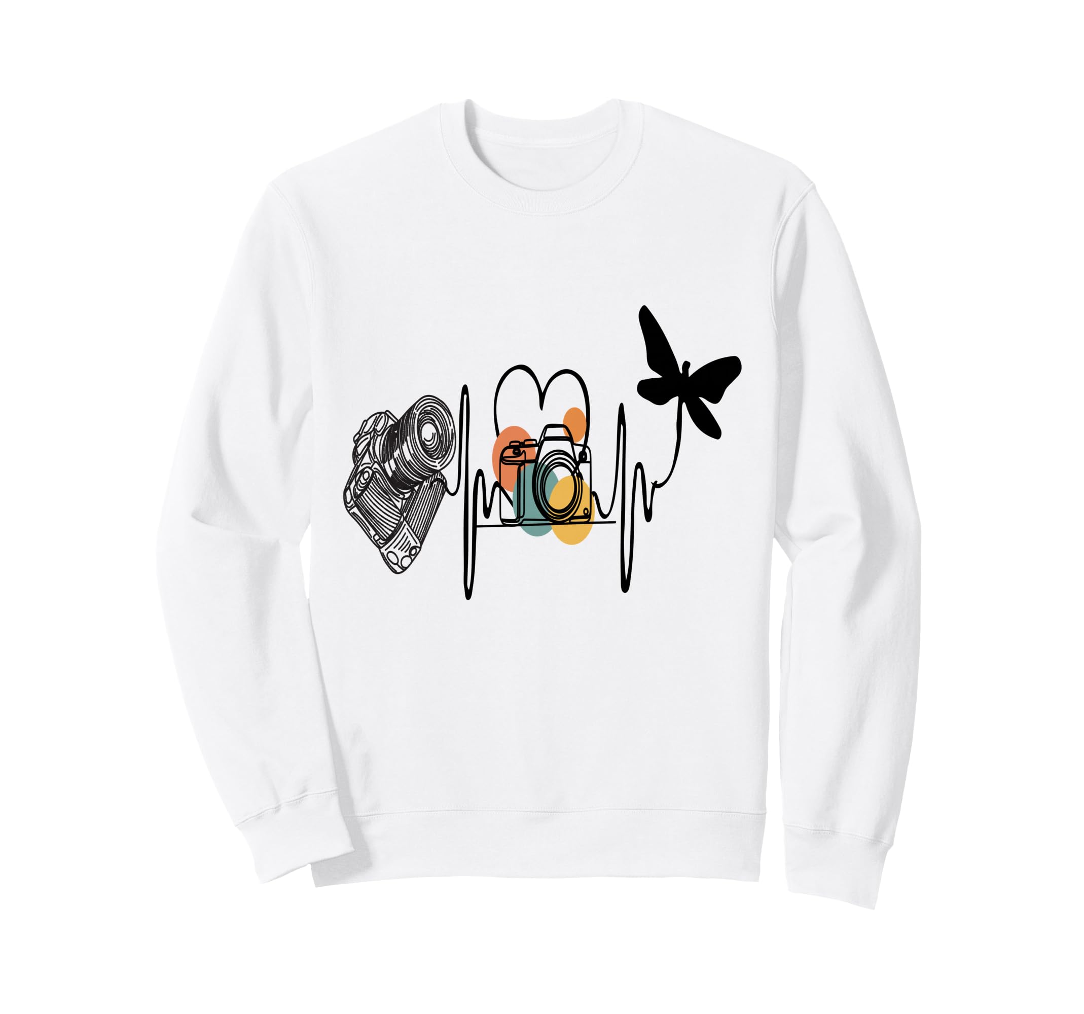 Womens Funny Camera Heartbeat Sweatshirt - Fun Novelty Design Unisex - T-Shirt, Sweatshirt, Hoodie