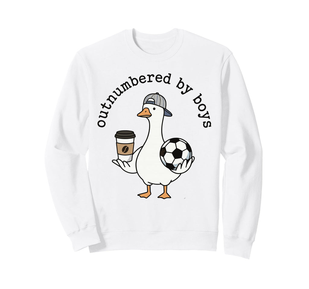 Mom Outnumbered Funny Soccer Sweatshirt - Casual Everyday Wear Unisex - T-Shirt, Sweatshirt, Hoodie
