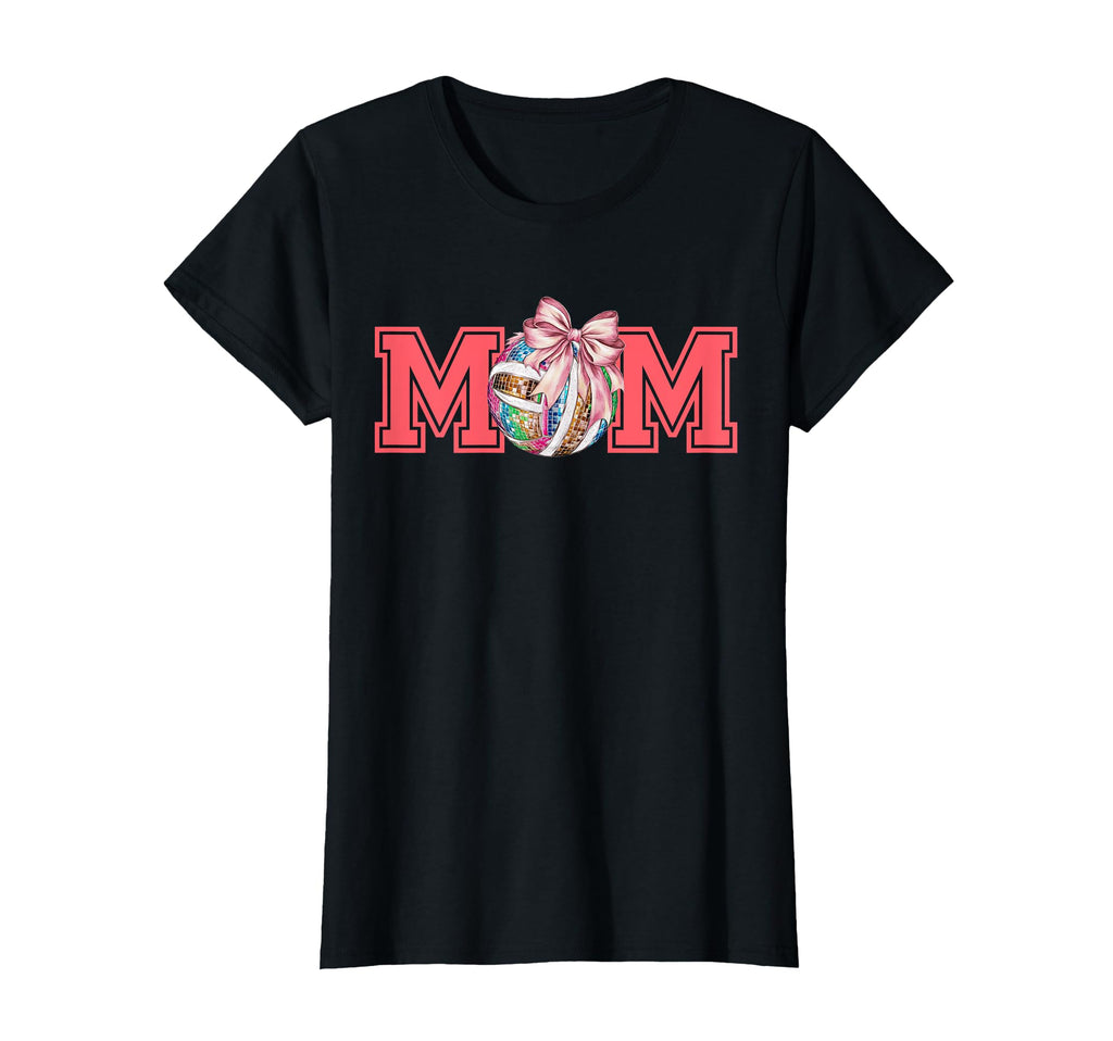 Womens Disco Volleyball Coquette Bow Mom T-Shirt - Custom Art Print Unisex - T-Shirt, Sweatshirt, Hoodie