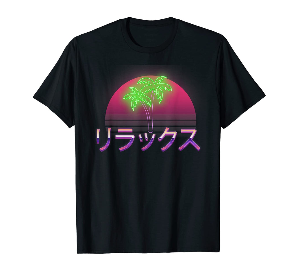 Relax Japanese Text Vaporwave 80S 90S T-Shirt - Novelty Apparel Men Women - T-Shirt, Sweatshirt, Hoodie