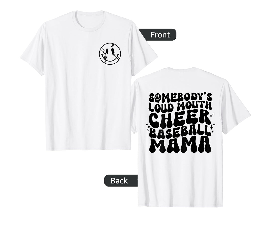 Groovy Somebodys Loud Mouth Baseball Mama T-Shirt - Novelty Apparel Unisex - T-Shirt, Sweatshirt, Hoodie