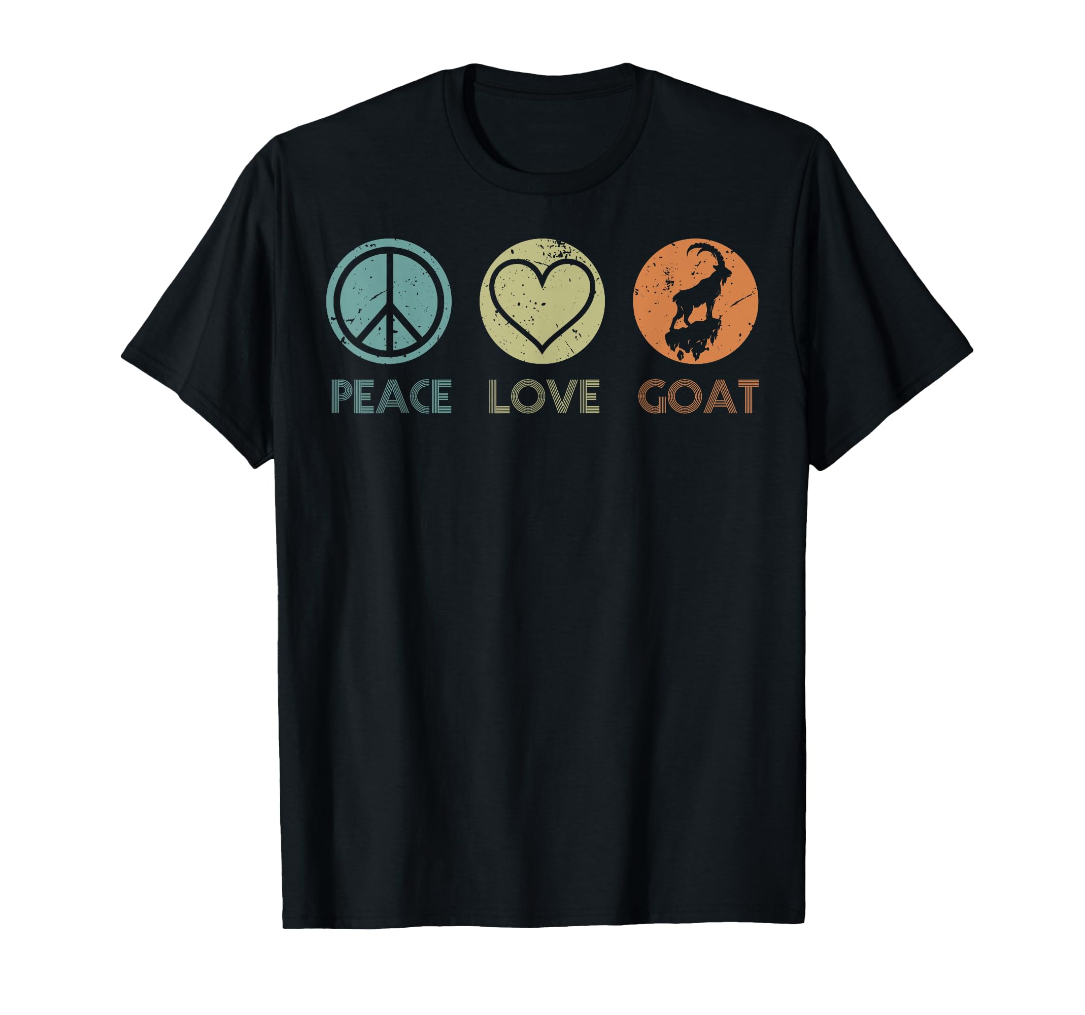Peace Love Goat Funny Goat Lover T-Shirt - Casual Everyday Wear Unisex - T-Shirt, Sweatshirt, Hoodie