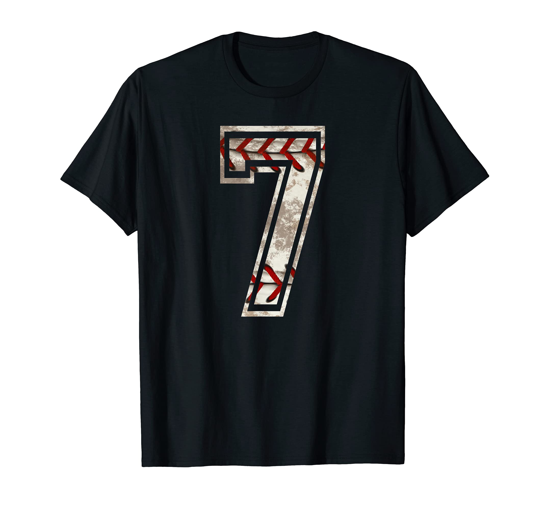 Baseball Jersey Number 7 Distressed T-Shirt - Custom Art Print for Adults - T-Shirt, Sweatshirt, Hoodie