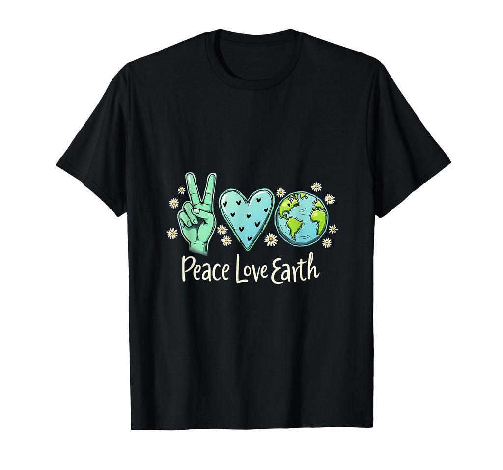 Peace Love Earth Eco Friendly Unity T-Shirt - Minimalist Print for Adults - T-Shirt, Sweatshirt, Hoodie