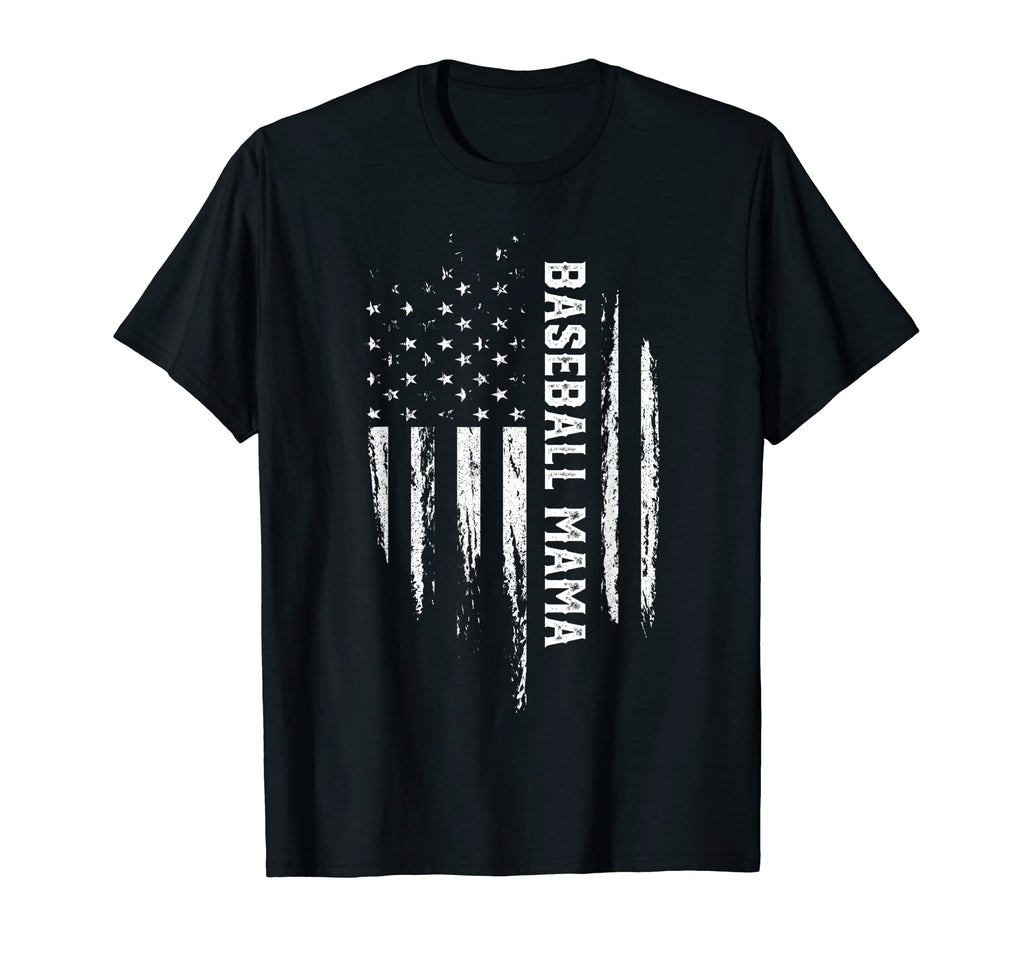 Baseball Mama American Flag 4Th July Usa T-Shirt - Graphic Print Unisex - T-Shirt, Sweatshirt, Hoodie