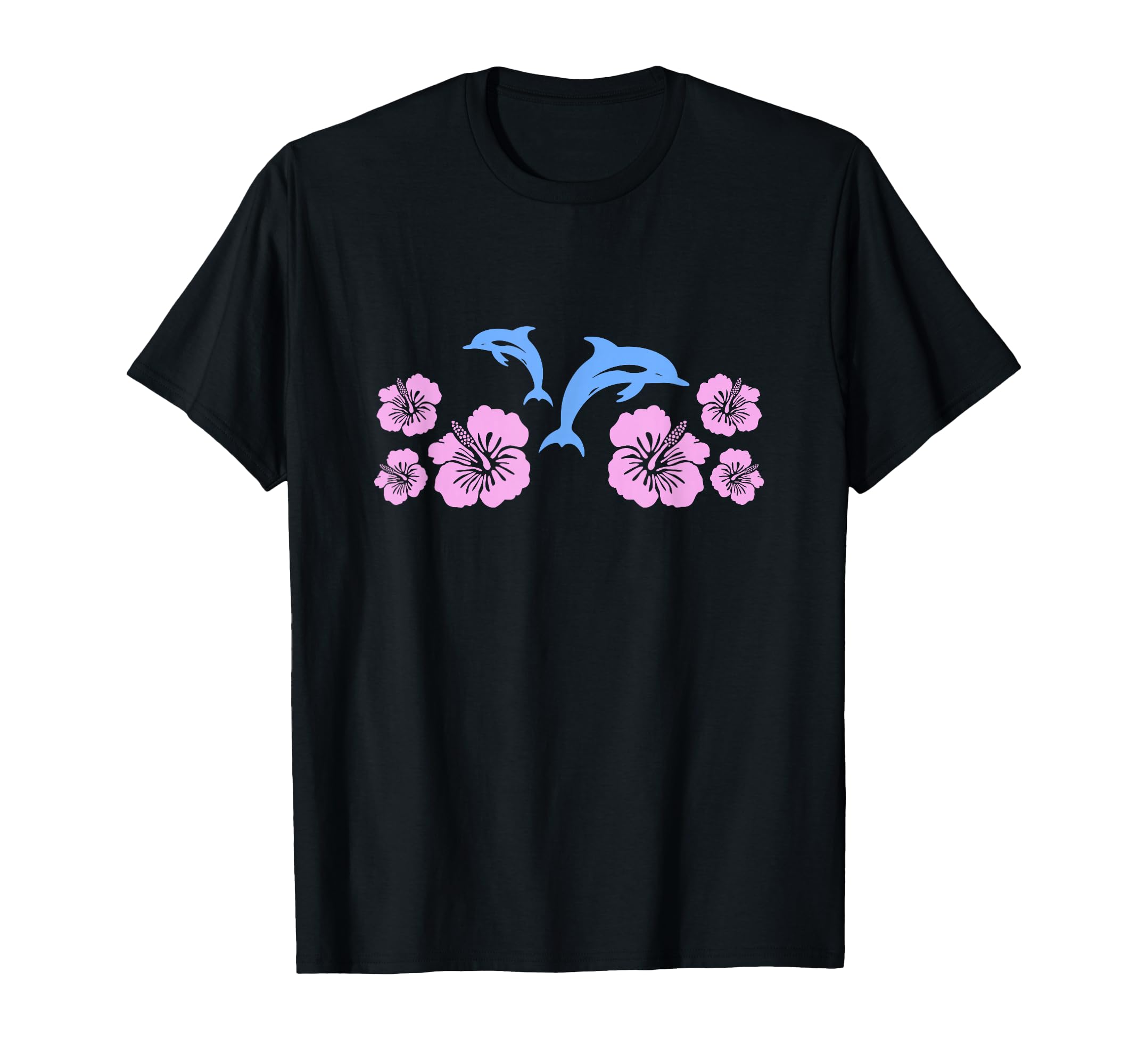 Dolphin Hibiscus Y2K Aesthetic T-Shirt - Streetwear Style Unisex - T-Shirt, Sweatshirt, Hoodie