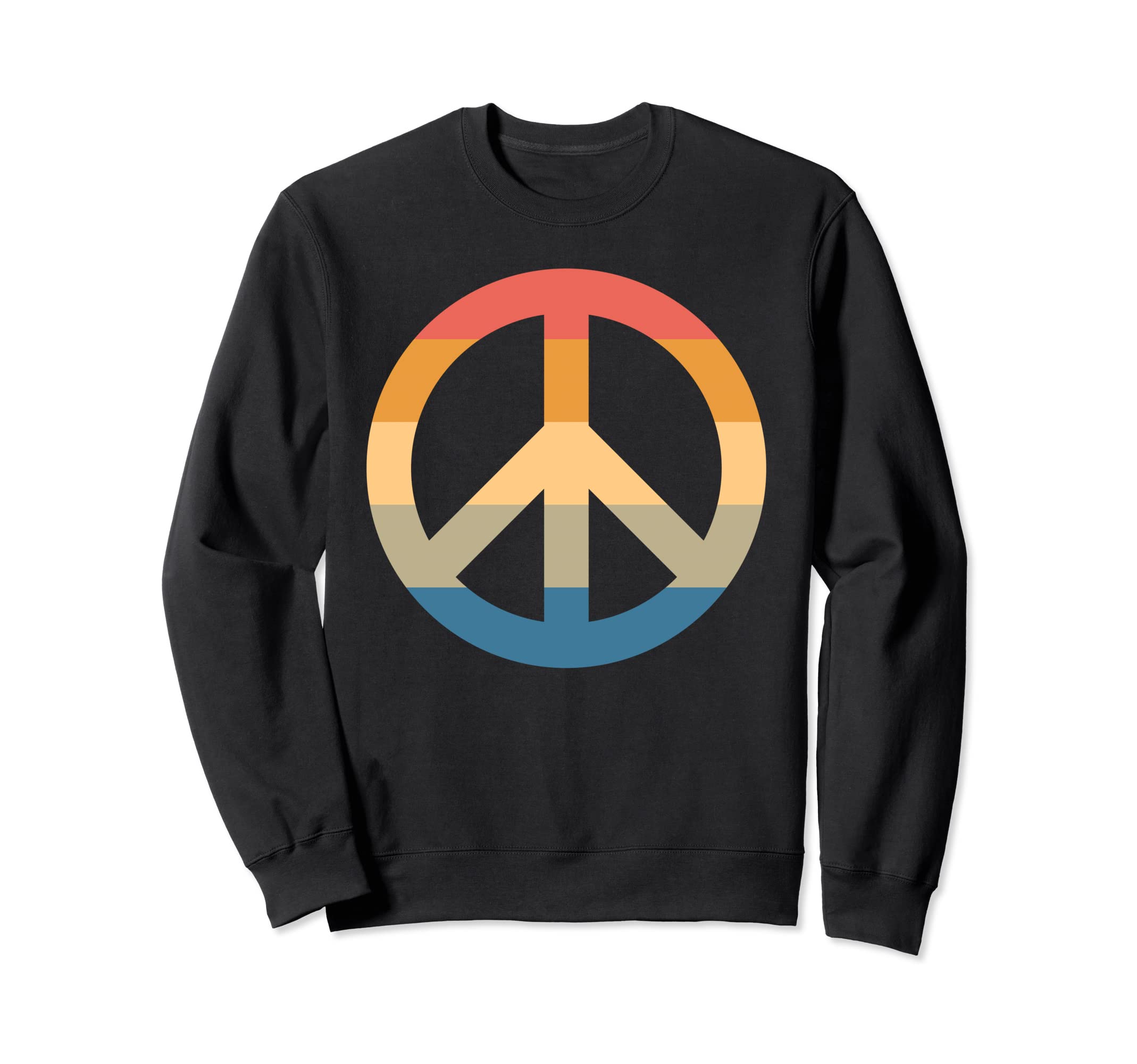 Peace Sign 70S Sunset Colors Sweatshirt - Custom Art Print Unisex - T-Shirt, Sweatshirt, Hoodie