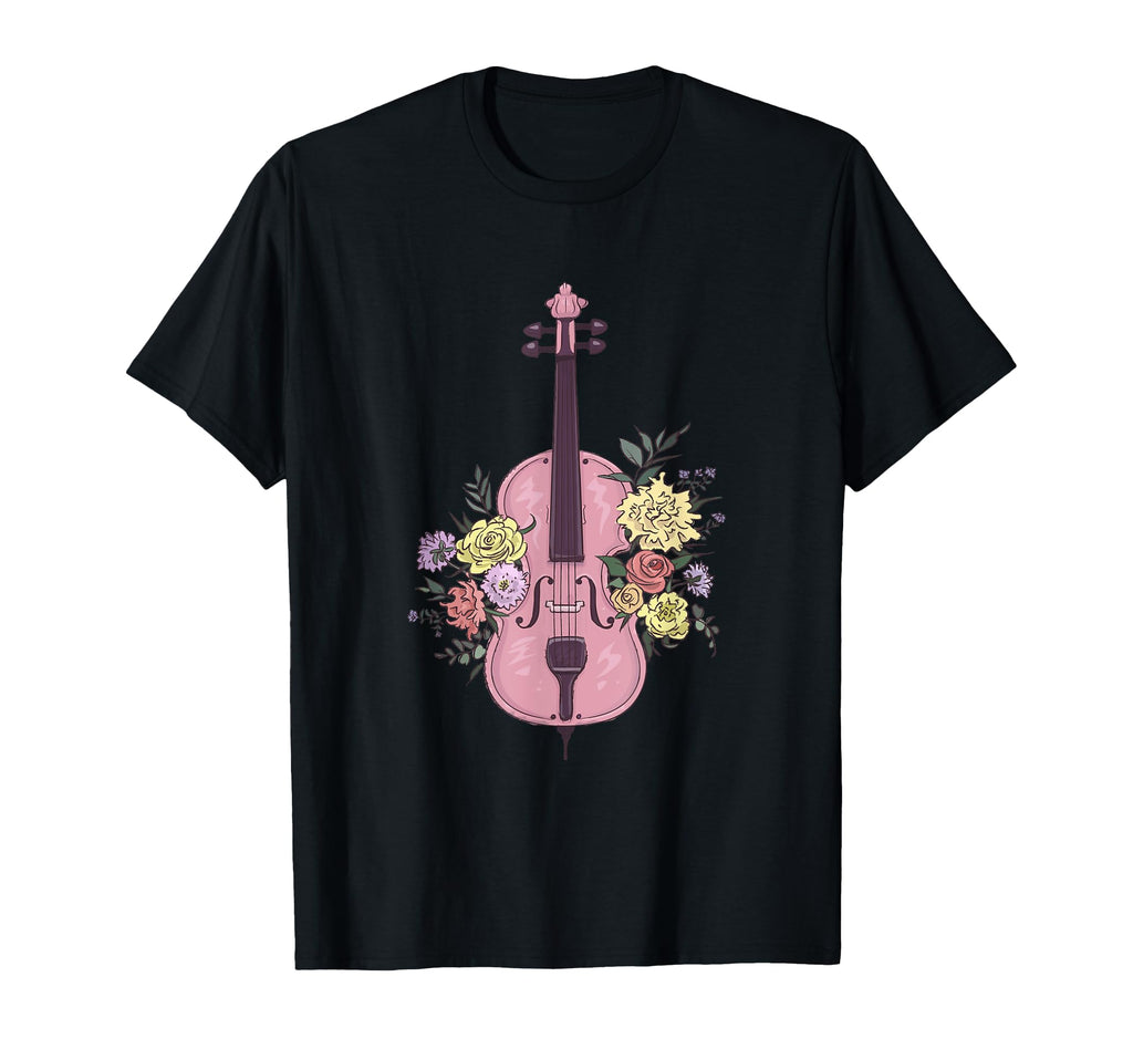 Fiddle Flowers Accessory Floral Violin T-Shirt - Minimalist Print Unisex - T-Shirt, Sweatshirt, Hoodie