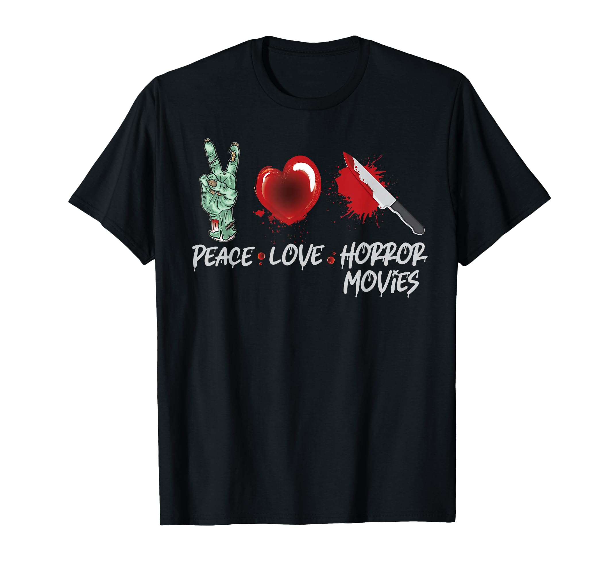 Scary Horror Movie Knife Zombie Hand T-Shirt - Graphic Print Men Women - T-Shirt, Sweatshirt, Hoodie