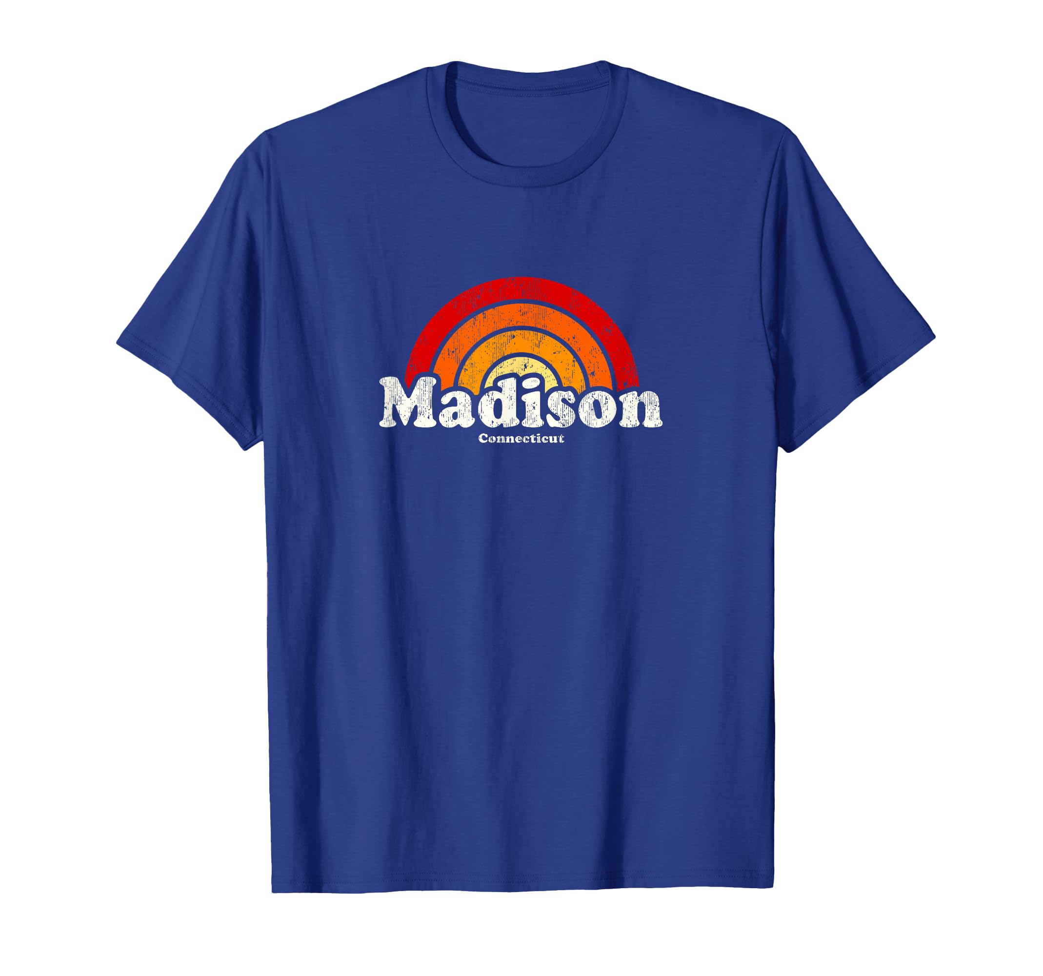 Madison Connecticut Ct 70S Rainbow T-Shirt - Minimalist Print Unisex - T-Shirt, Sweatshirt, Hoodie