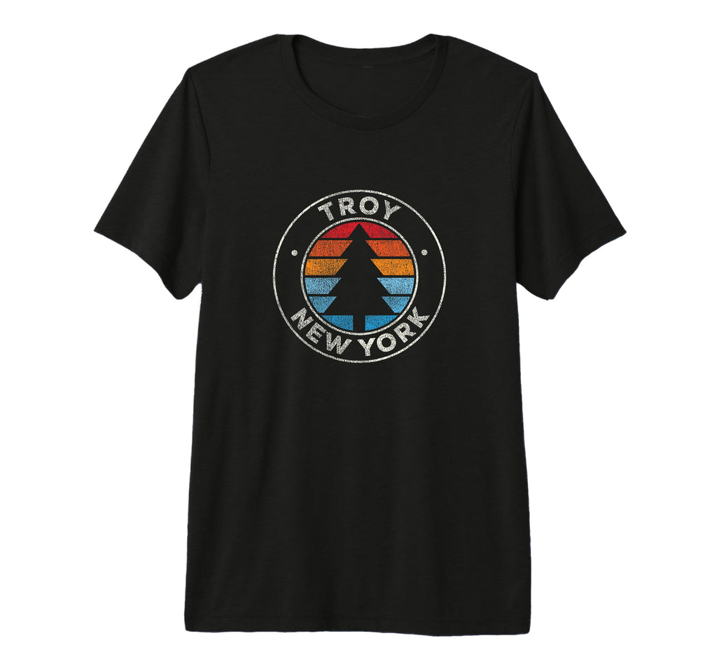 Troy New York Ny 70S Tri Blend T-Shirt - Trendy Graphic Unisex - T-Shirt, Sweatshirt, Hoodie