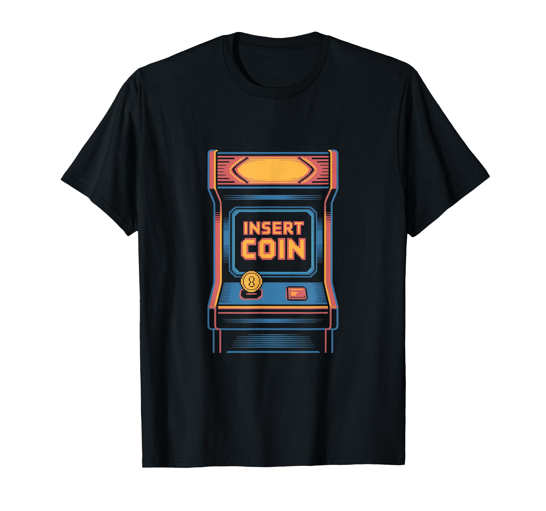 Insert Coin Arcade Cabinet Gaming T-Shirt - Unique Graphic Men Women - T-Shirt, Sweatshirt, Hoodie
