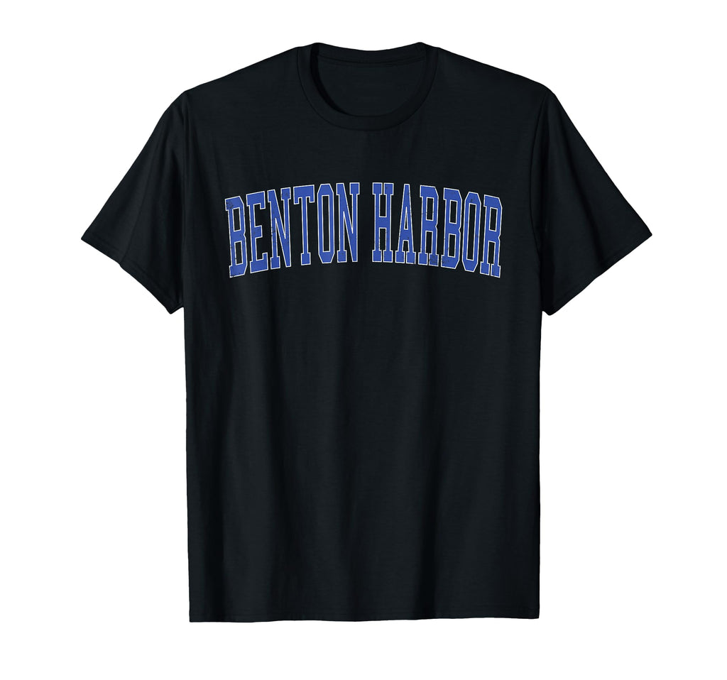 Benton Harbor Mi Distressed Blue T-Shirt - Casual Everyday Wear for Adults - T-Shirt, Sweatshirt, Hoodie