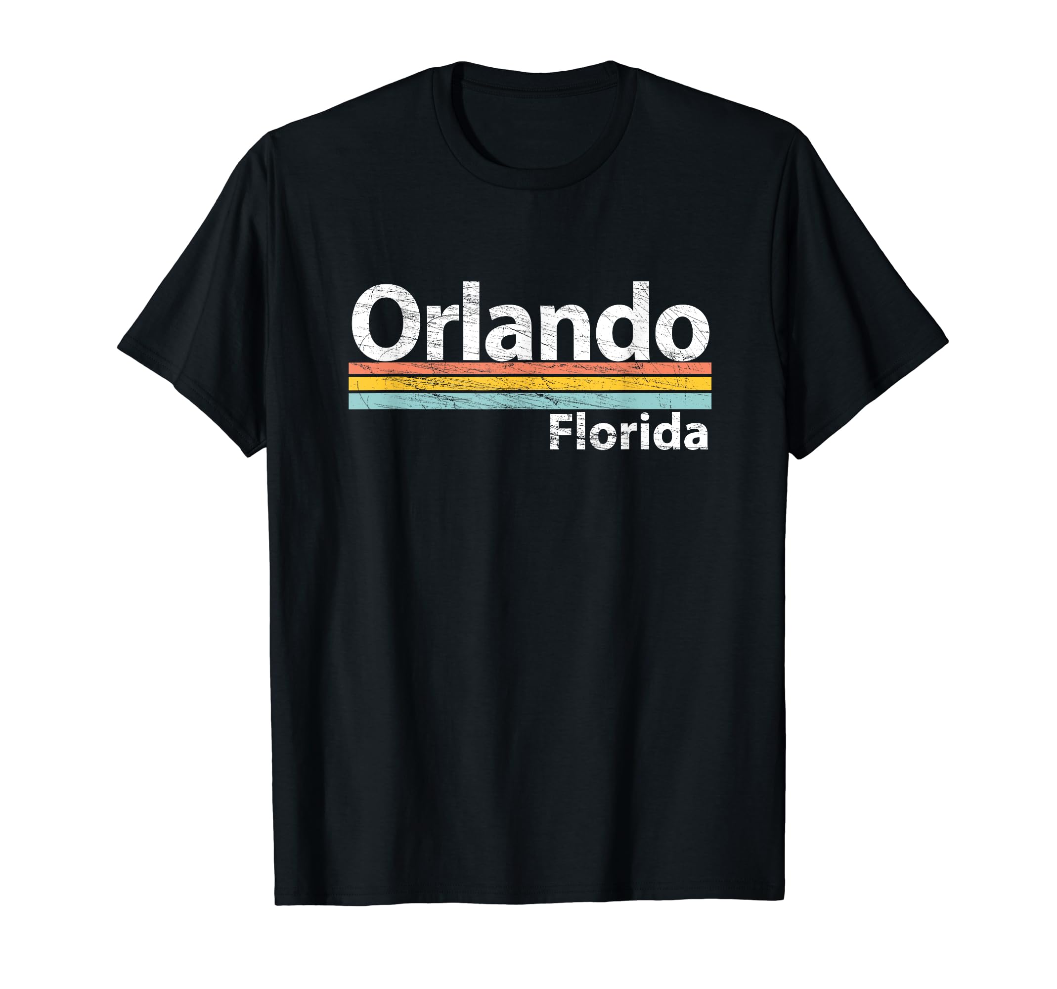 Orlando Florida Worn Stripes T-Shirt - Custom Art Print Unisex - T-Shirt, Sweatshirt, Hoodie