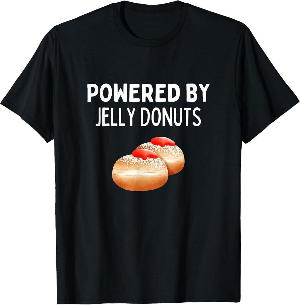 Powered By Jelly Donuts Funny Lover - Adult & Kids T-Shirts, Sweatshirts & Hoodies apparel design preview 1