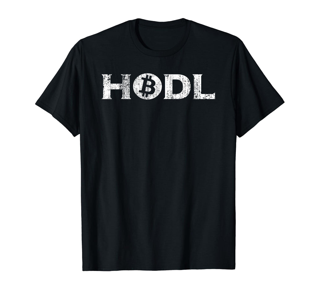 Hodl Bitcoin Crypto Currency Distressed T-Shirt - Graphic Print for Adults - T-Shirt, Sweatshirt, Hoodie