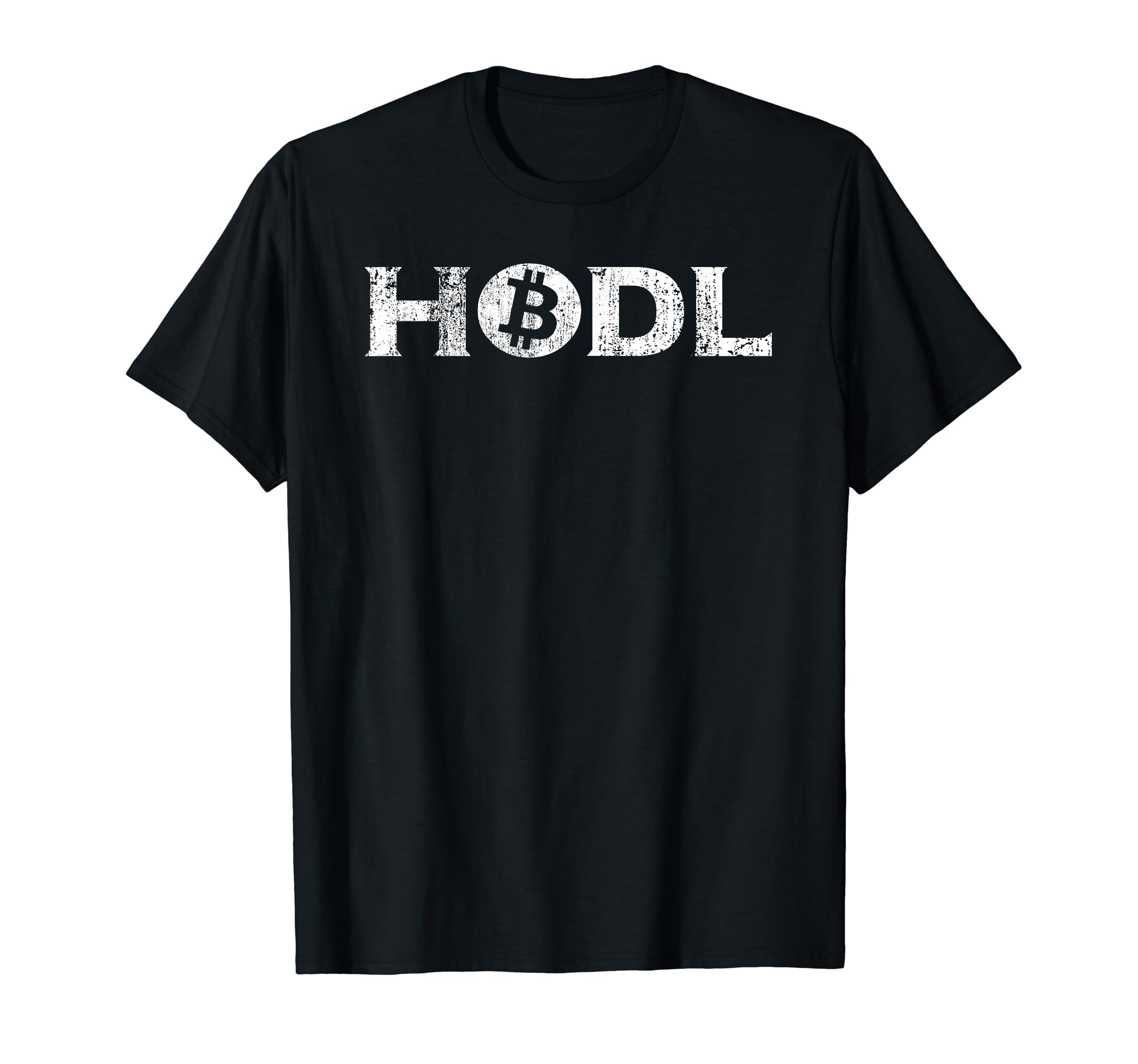 Hodl Bitcoin Crypto Currency Distressed T-Shirt - Graphic Print for Adults - T-Shirt, Sweatshirt, Hoodie