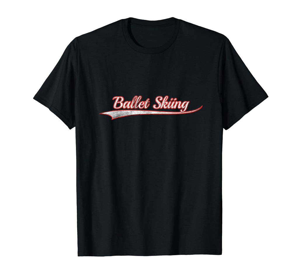 Ballet Skiing Varsity Distressed T-Shirt - Trendy Graphic for Adults - T-Shirt, Sweatshirt, Hoodie