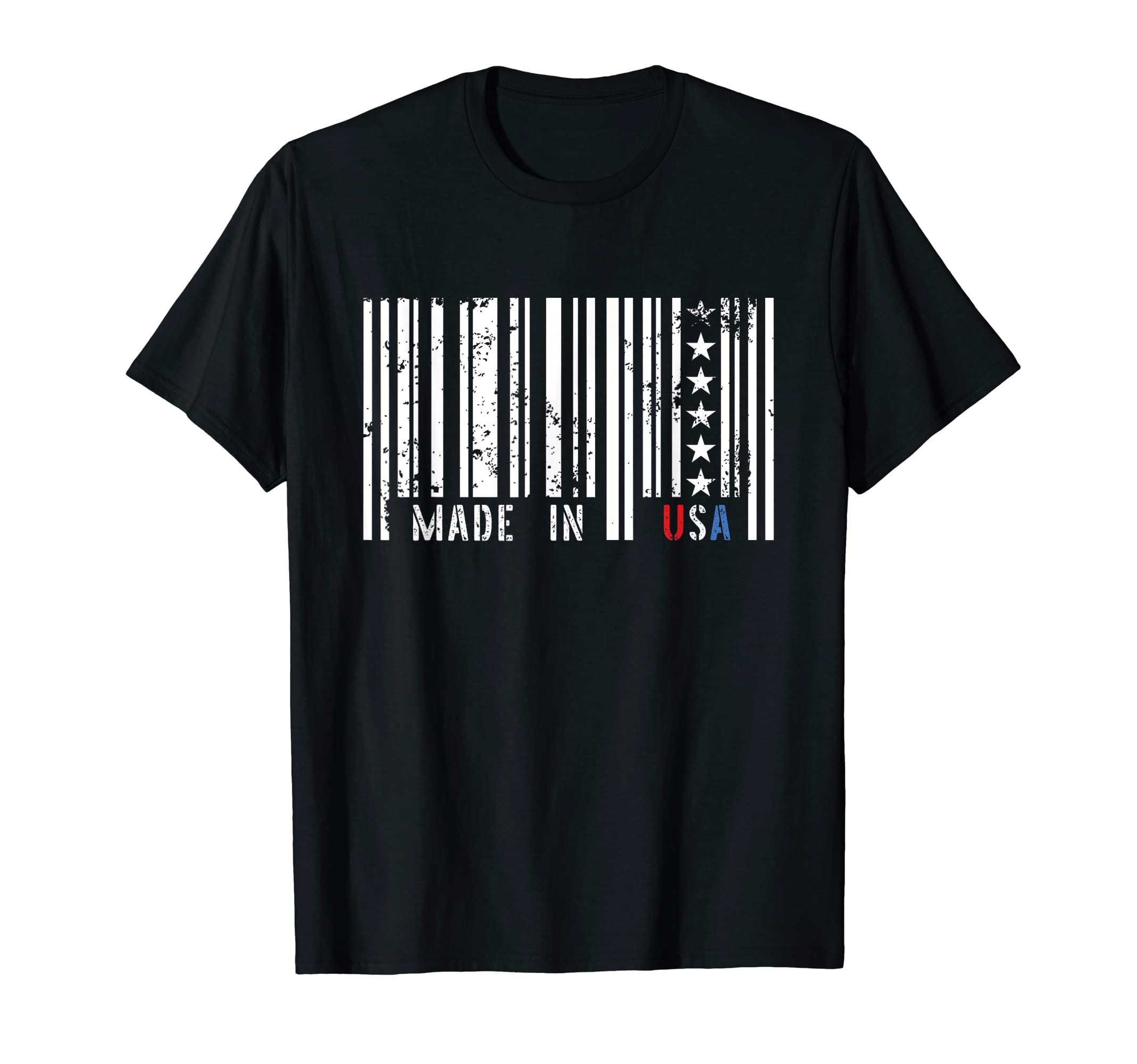 Usa Barcode Stars Stripes American T-Shirt - Unique Graphic for Adults - T-Shirt, Sweatshirt, Hoodie