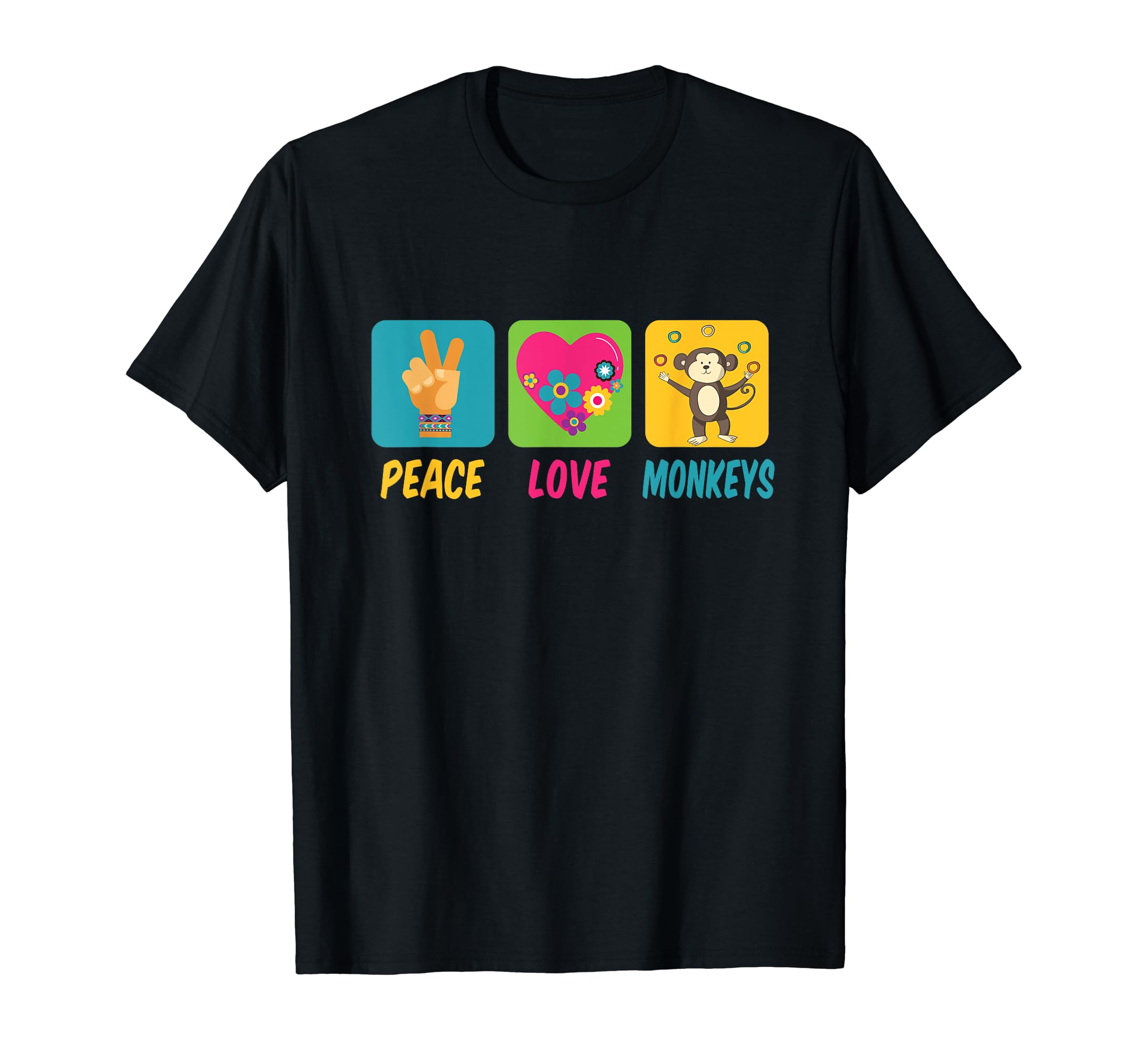 Monkeys Love And Peace T-Shirt - Streetwear Style Unisex - T-Shirt, Sweatshirt, Hoodie