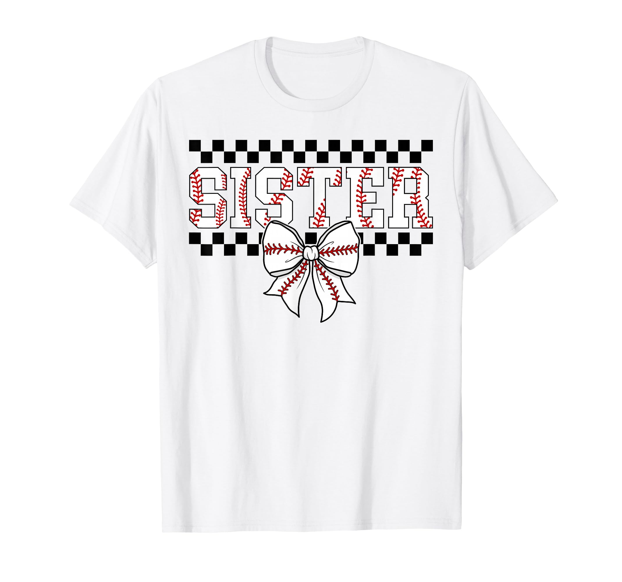 Baseball Sister Coquette Bow Game T-Shirt - Custom Art Print for Adults - T-Shirt, Sweatshirt, Hoodie