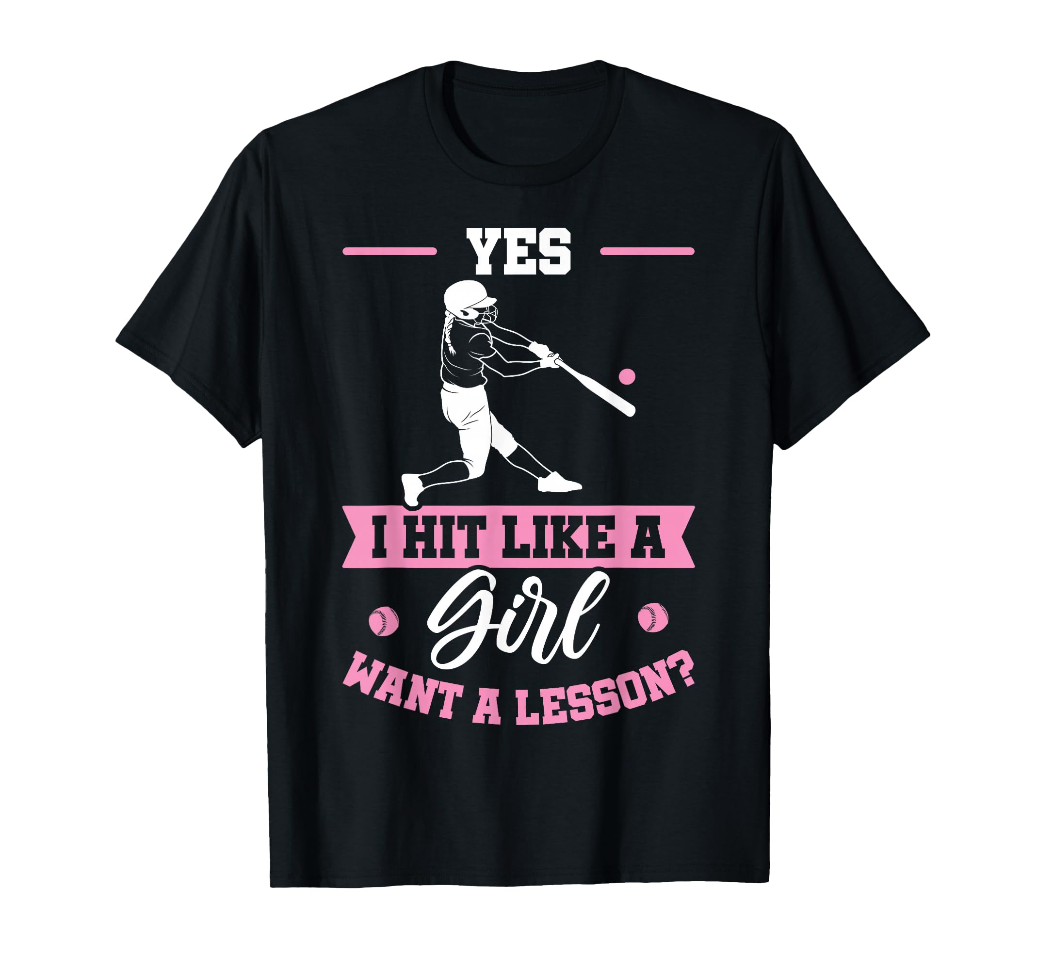 Yes I Hit Like Want Lesson Baseball T-Shirt - Graphic Print for Adults - T-Shirt, Sweatshirt, Hoodie