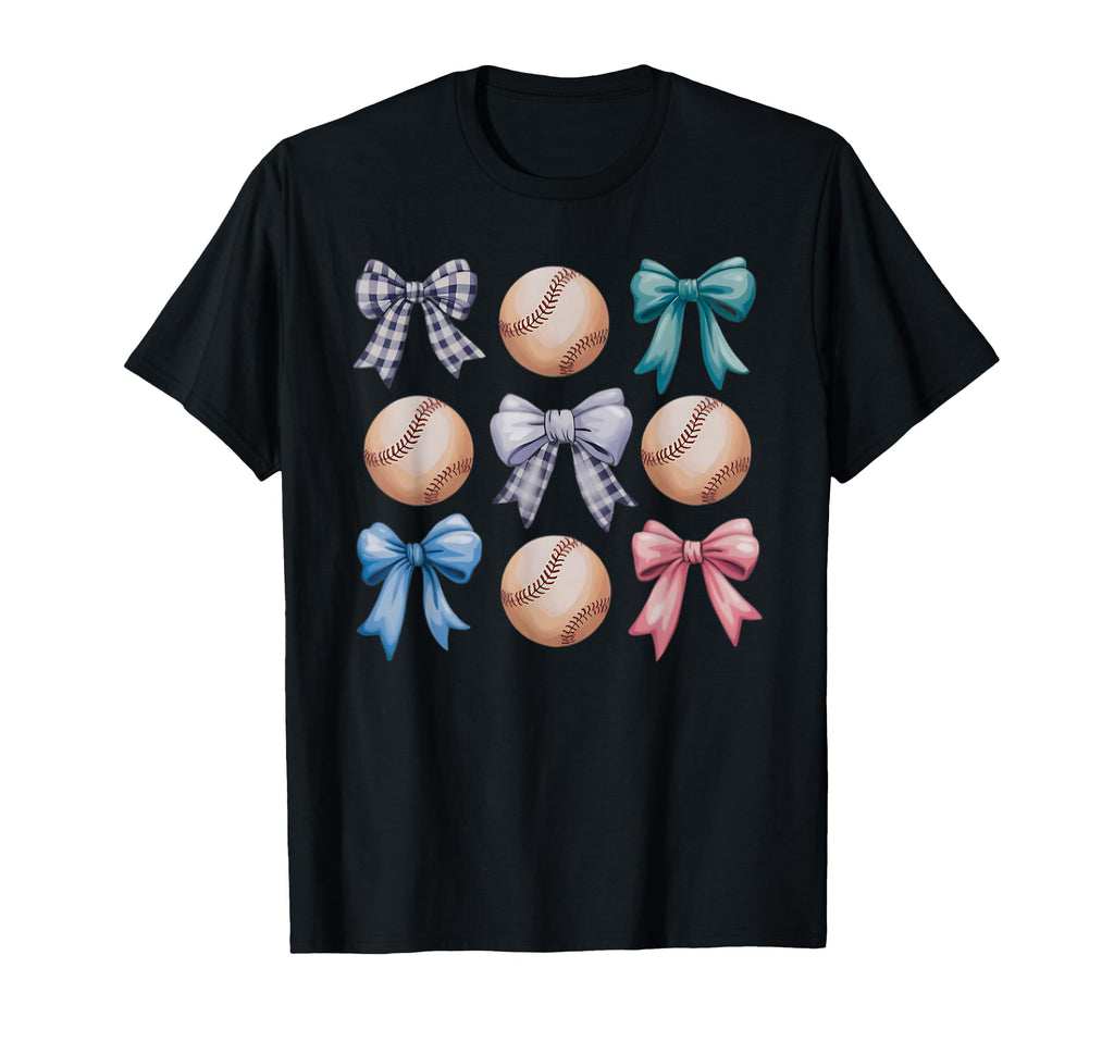 Baseball Coquette Bow Mom Sister T-Shirt - Fun Novelty Design for Adults - T-Shirt, Sweatshirt, Hoodie